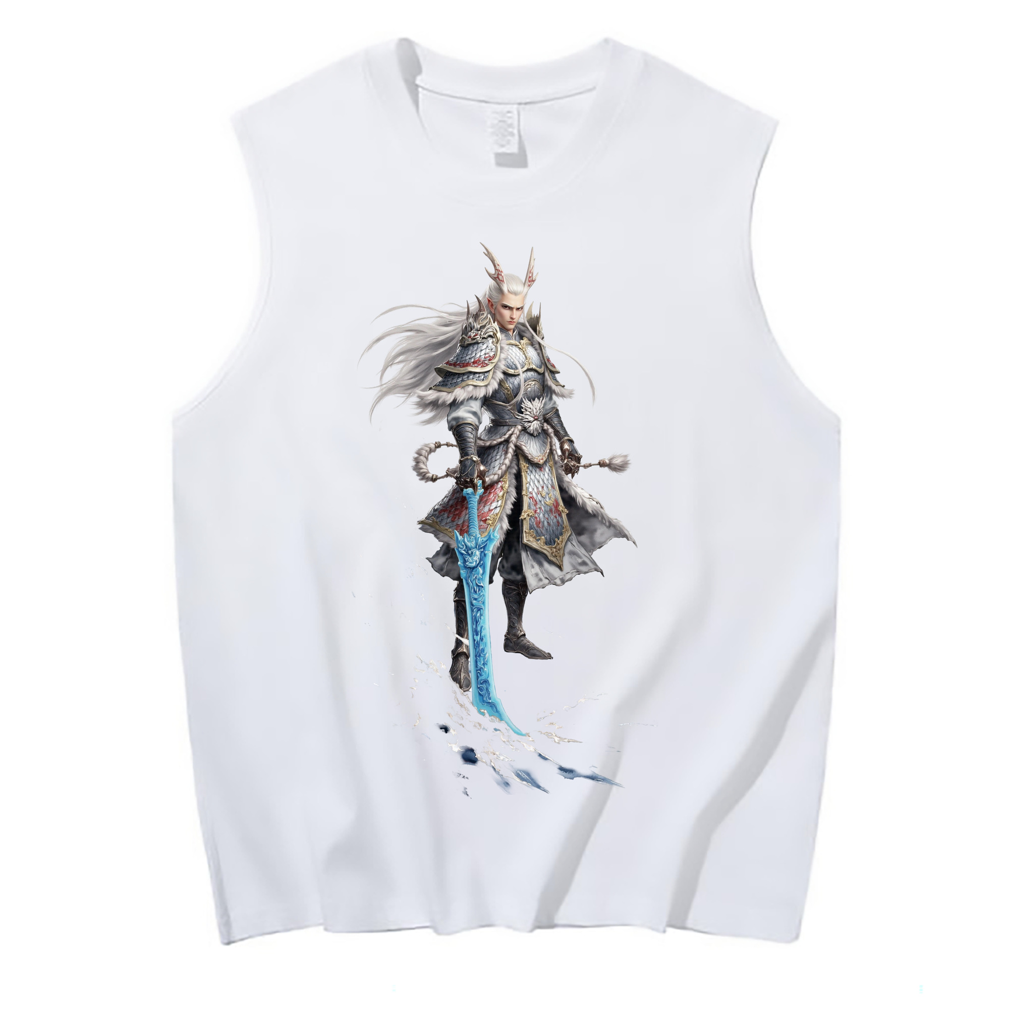 （画像用） Ne Zha 2 ナタ 魔童の大暴れ コットン100％タンクトップ（フロントプリント）