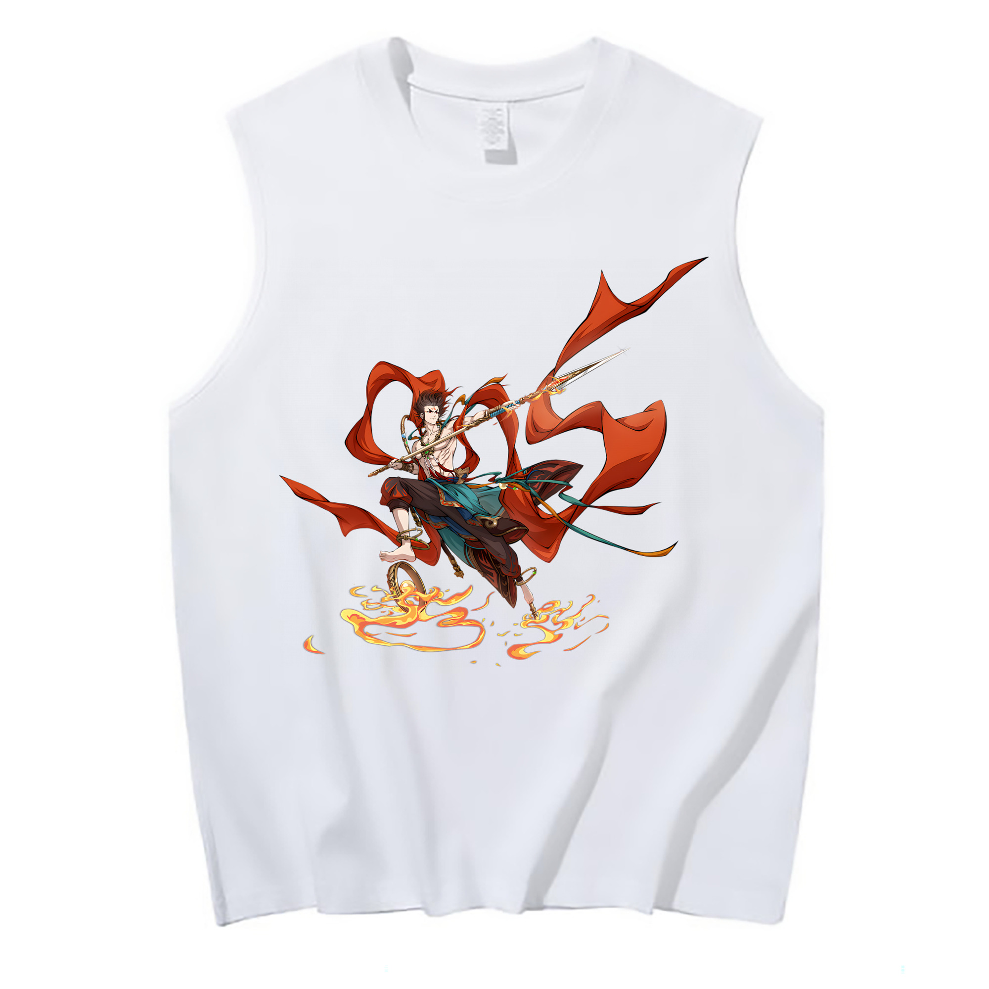 （画像用） Ne Zha 2 ナタ 魔童の大暴れ コットン100％タンクトップ（フロントプリント）