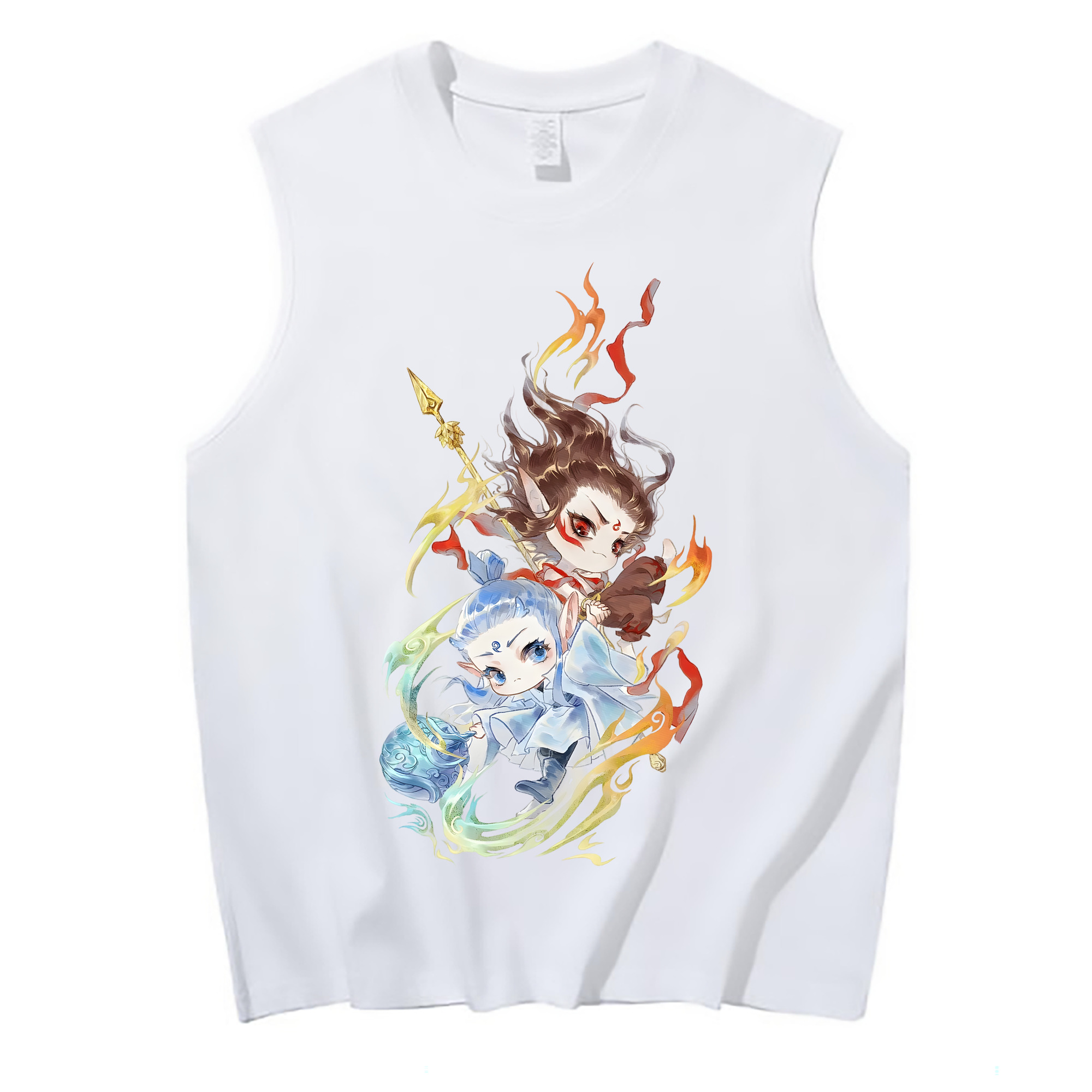 （画像用） Ne Zha 2 ナタ 魔童の大暴れ コットン100％タンクトップ（フロントプリント）