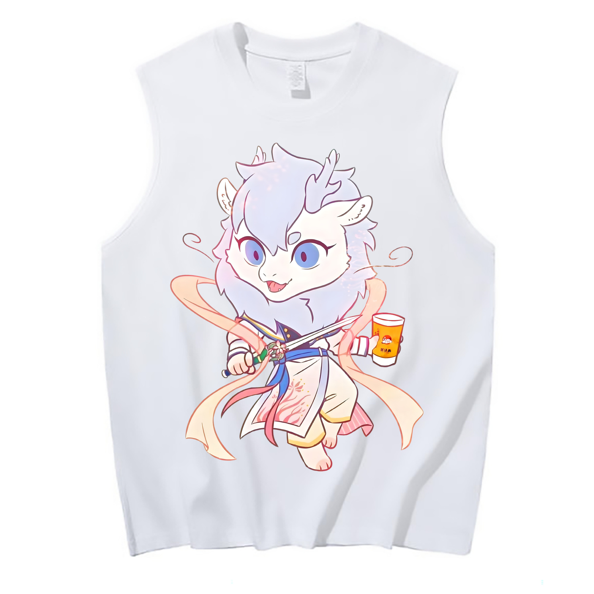 （画像用） Ne Zha 2 ナタ 魔童の大暴れ コットン100％タンクトップ（フロントプリント）