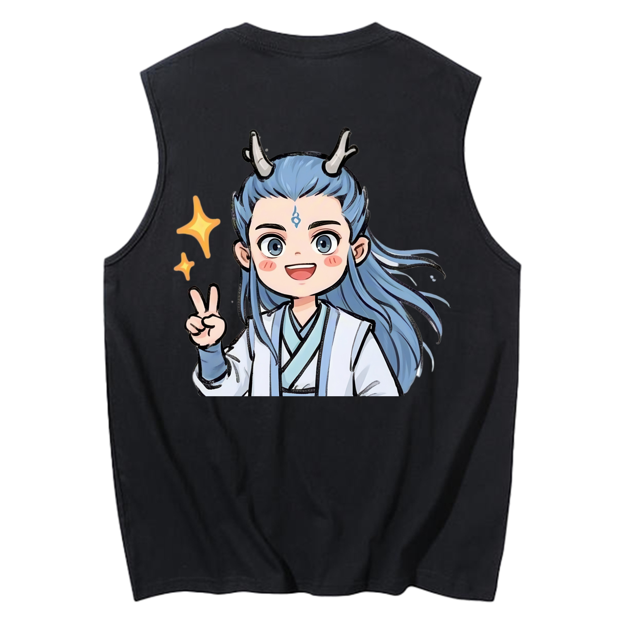 （画像用） Ne Zha 2 ナタ 魔童の大暴れ コットン100％タンクトップ（背面プリント）