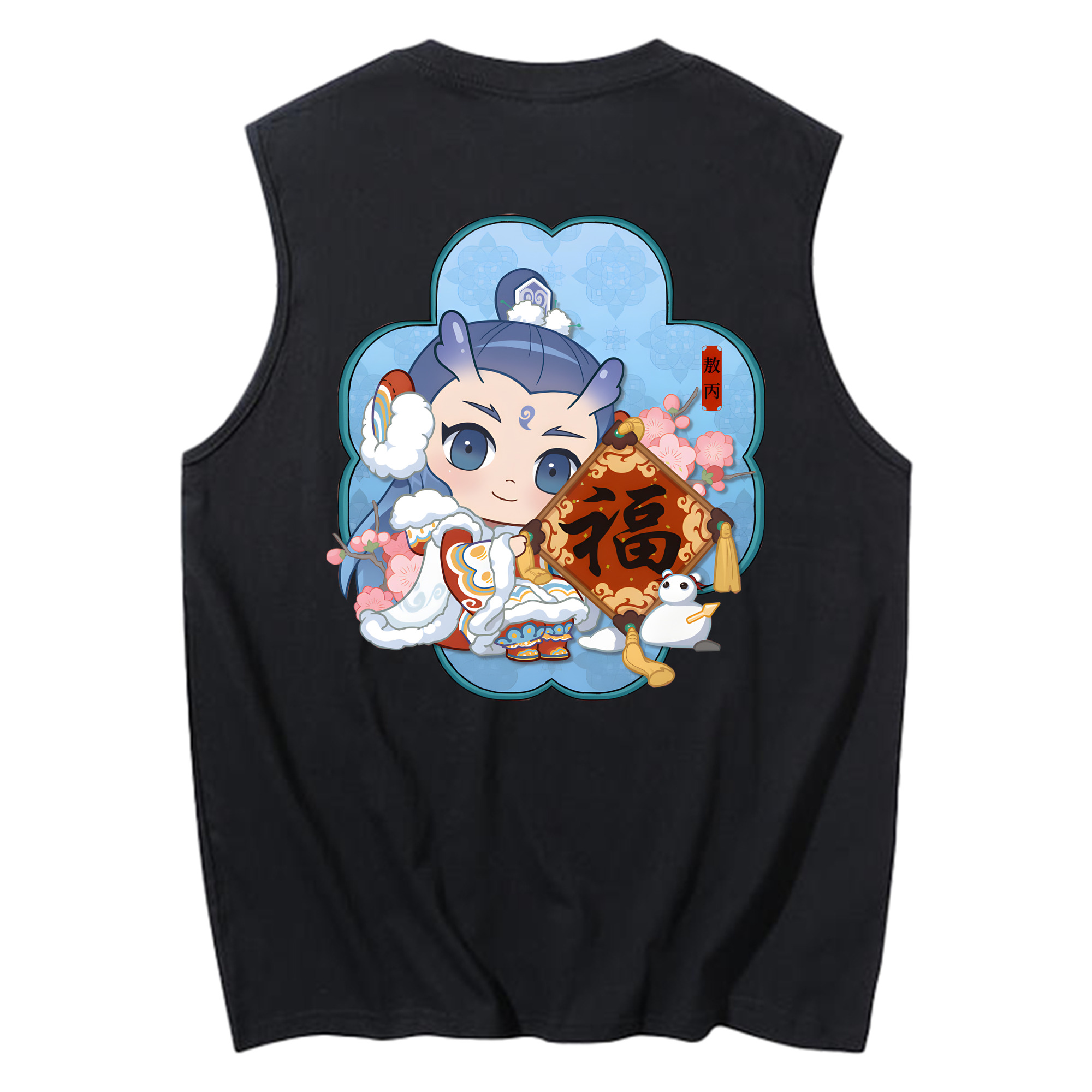 （画像用） Ne Zha 2 ナタ 魔童の大暴れ コットン100％タンクトップ（背面プリント）