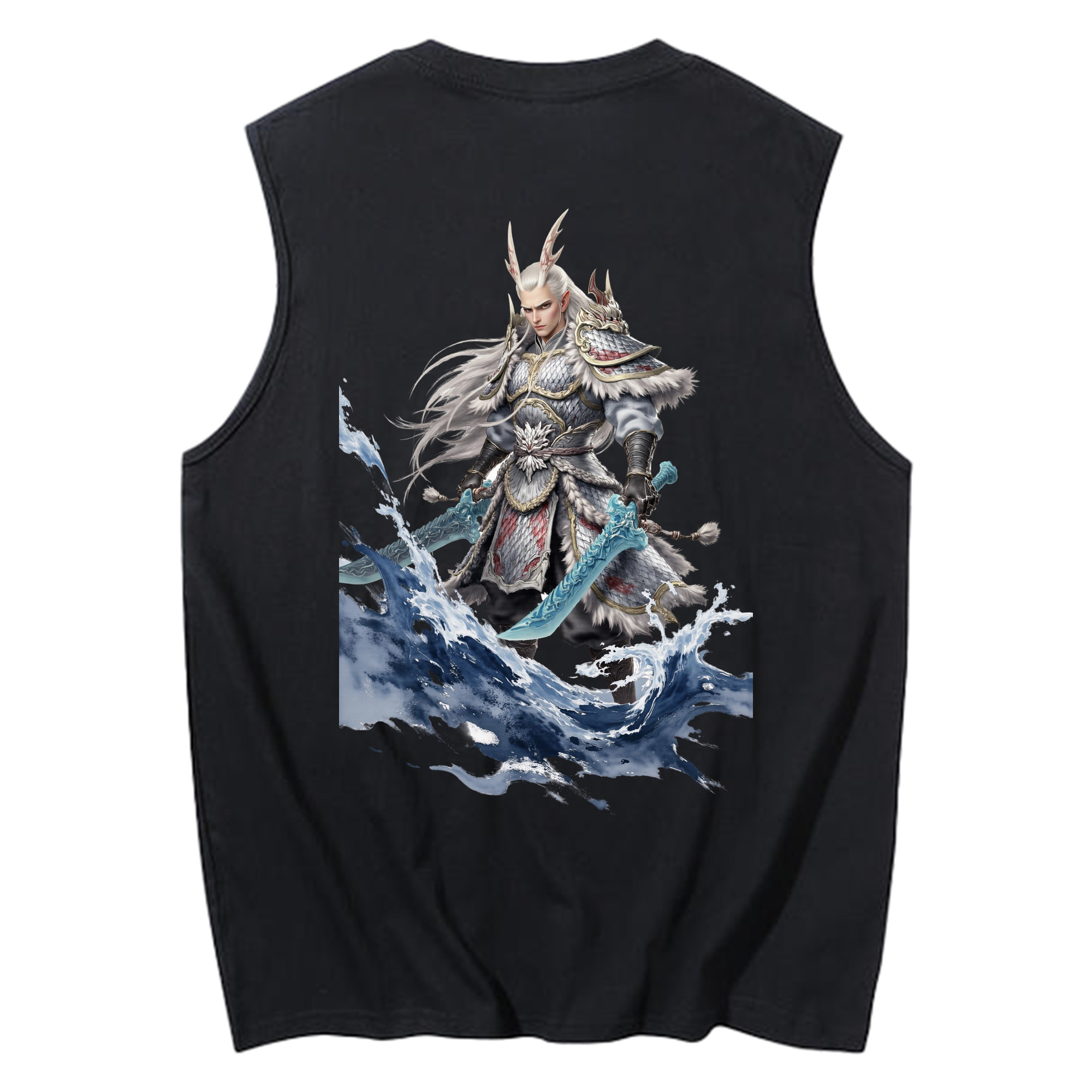 （画像用） Ne Zha 2 ナタ 魔童の大暴れ コットン100％タンクトップ（背面プリント）