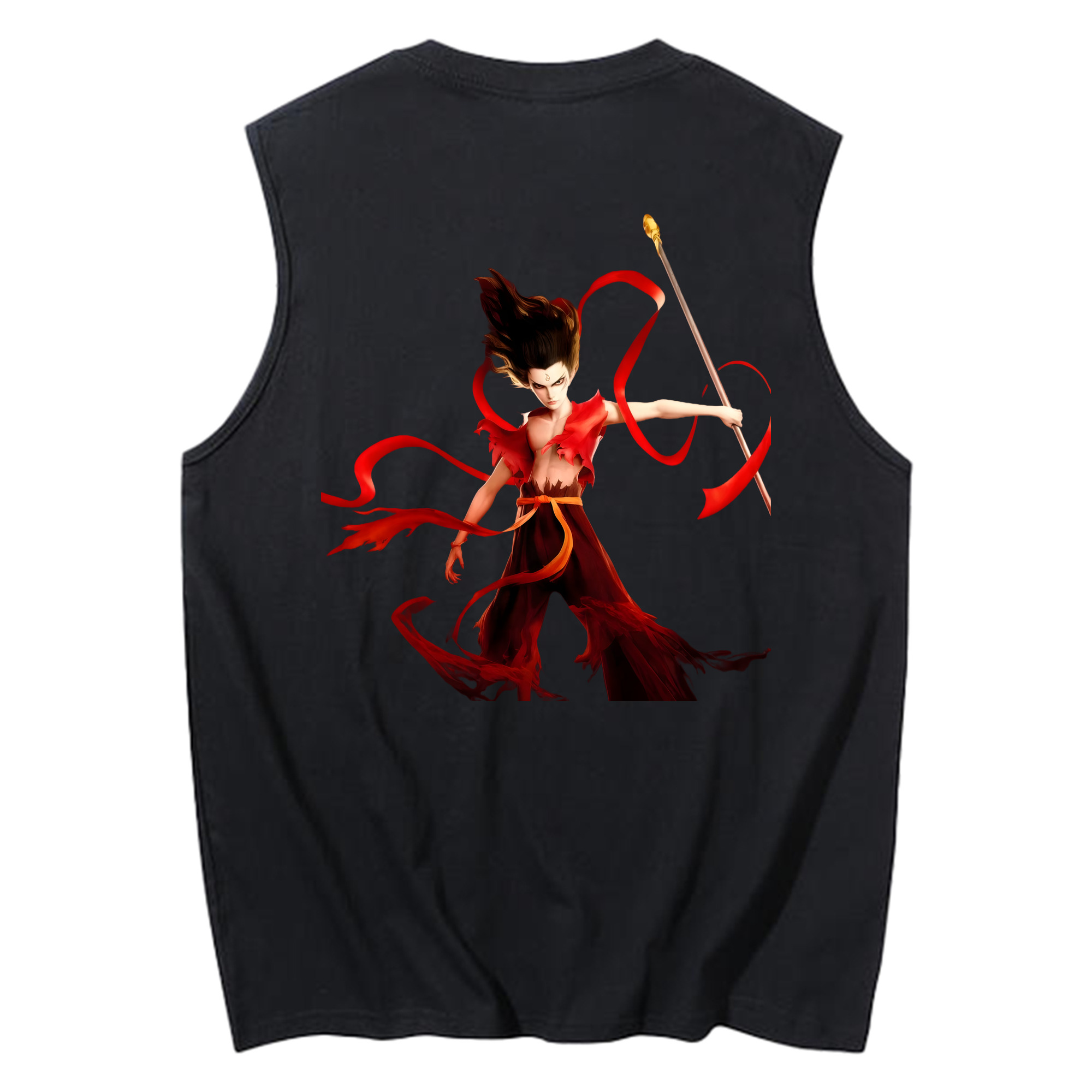 （画像用） Ne Zha 2 ナタ 魔童の大暴れ コットン100％タンクトップ（背面プリント）