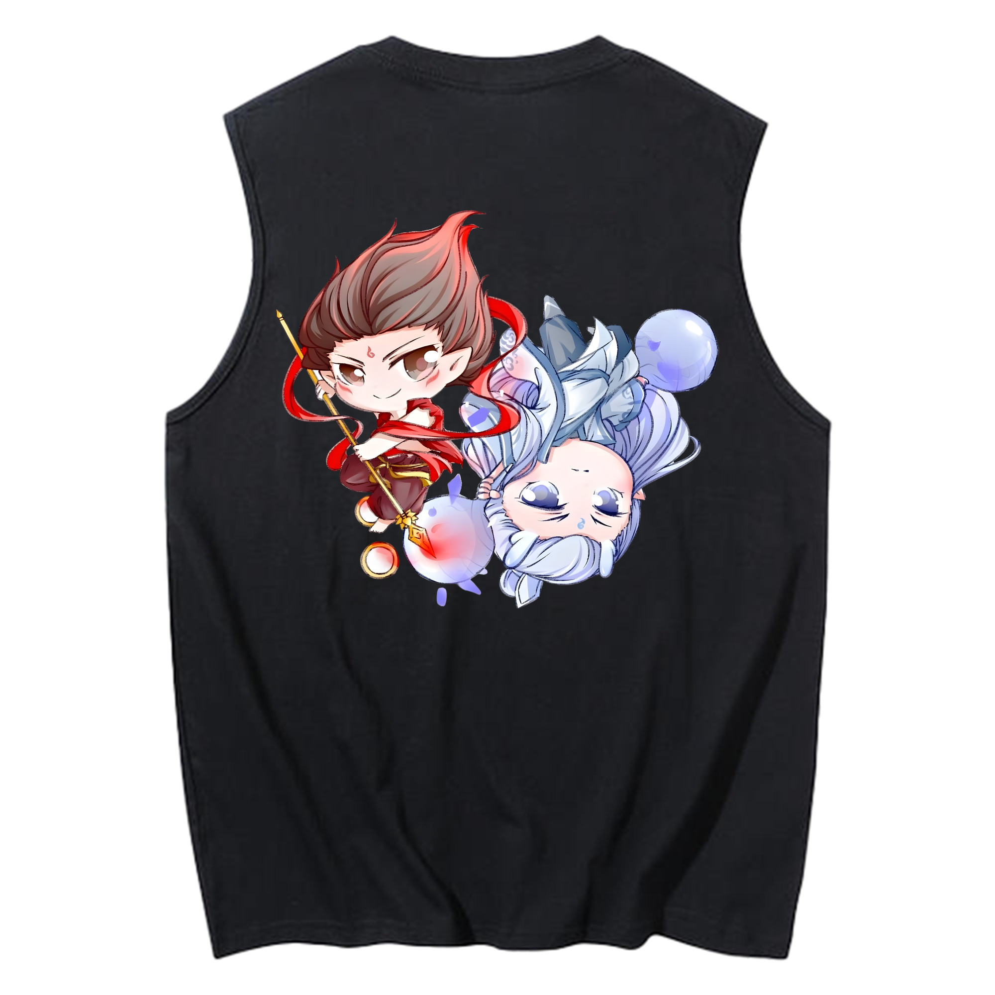 （画像用） Ne Zha 2 ナタ 魔童の大暴れ コットン100％タンクトップ（背面プリント）