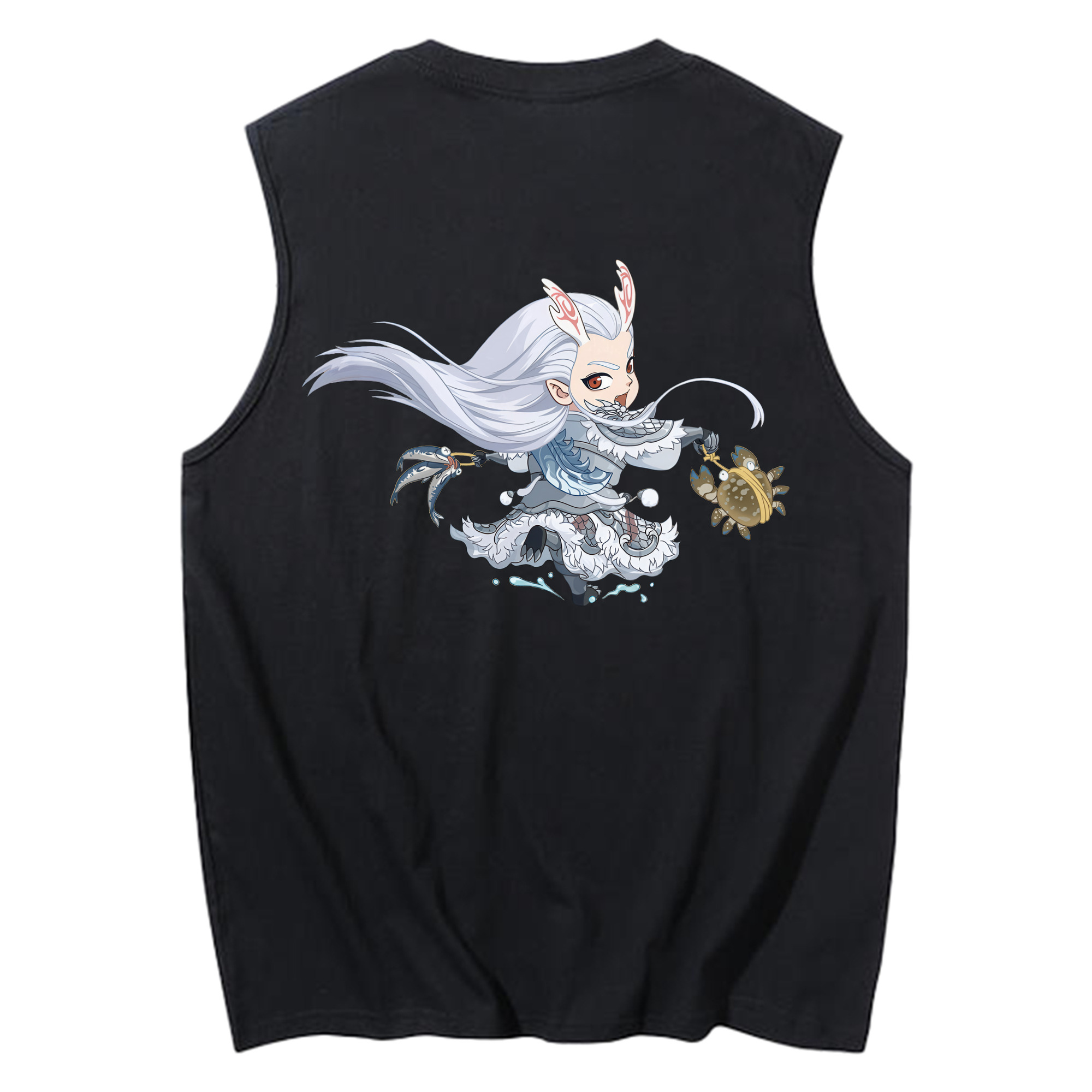 （画像用） Ne Zha 2 ナタ 魔童の大暴れ コットン100％タンクトップ（背面プリント）