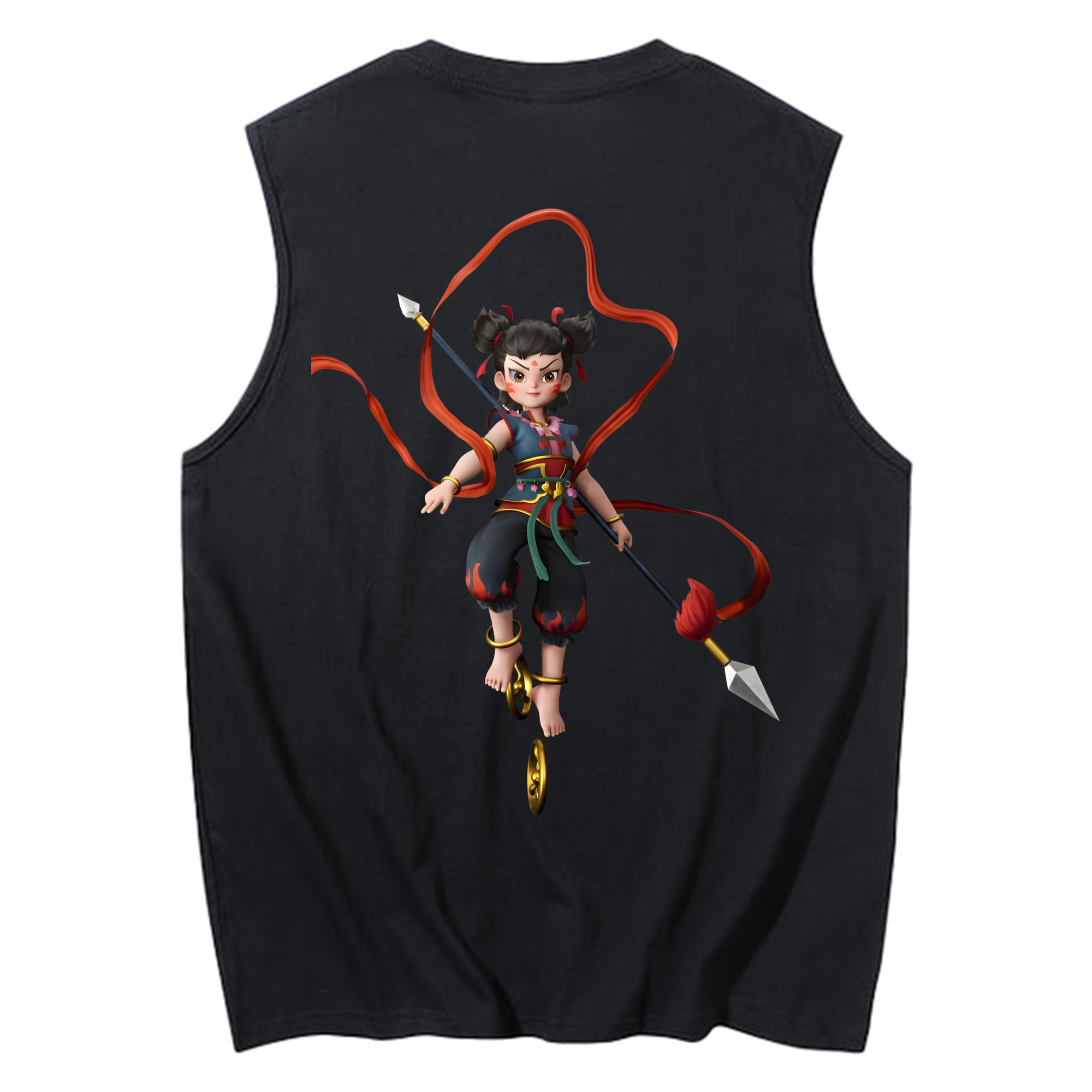 （画像用） Ne Zha 2 ナタ 魔童の大暴れ コットン100％タンクトップ（背面プリント）