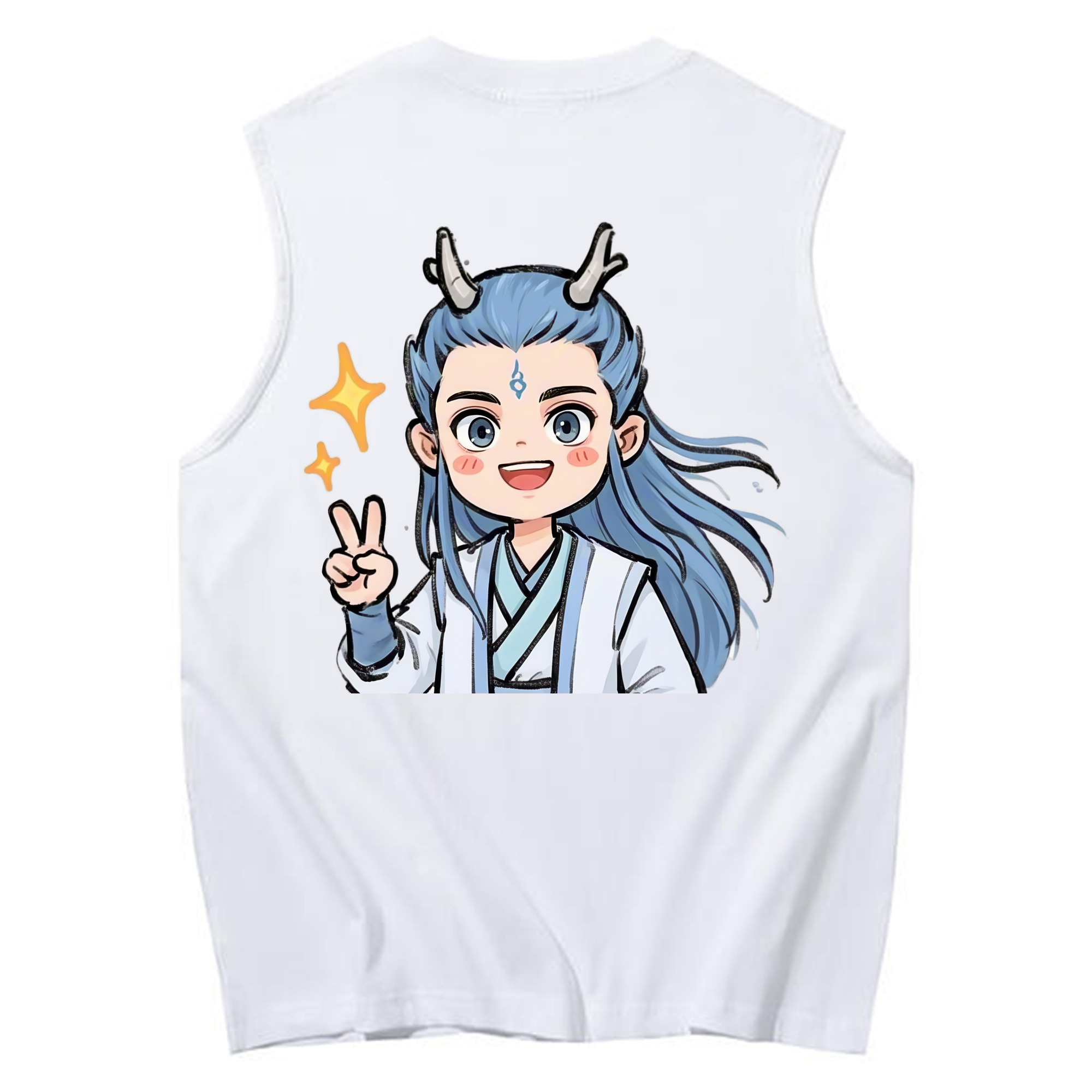 （画像用） Ne Zha 2 ナタ 魔童の大暴れ コットン100％タンクトップ（背面プリント）
