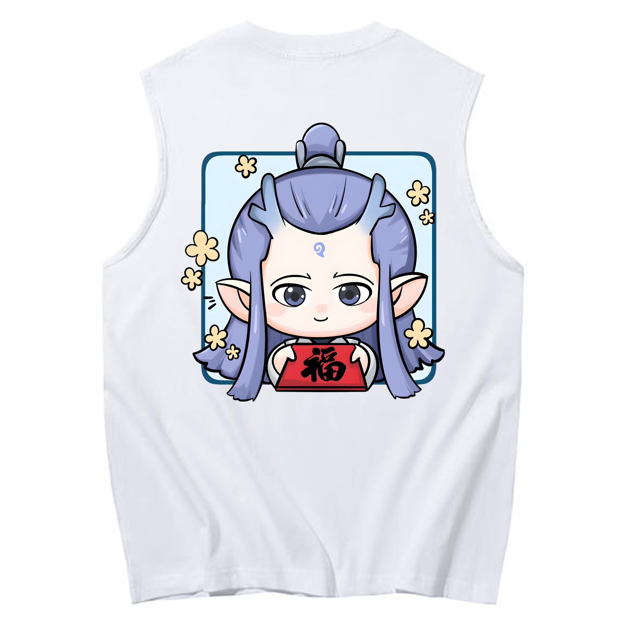 （画像用） Ne Zha 2 ナタ 魔童の大暴れ コットン100％タンクトップ（背面プリント）