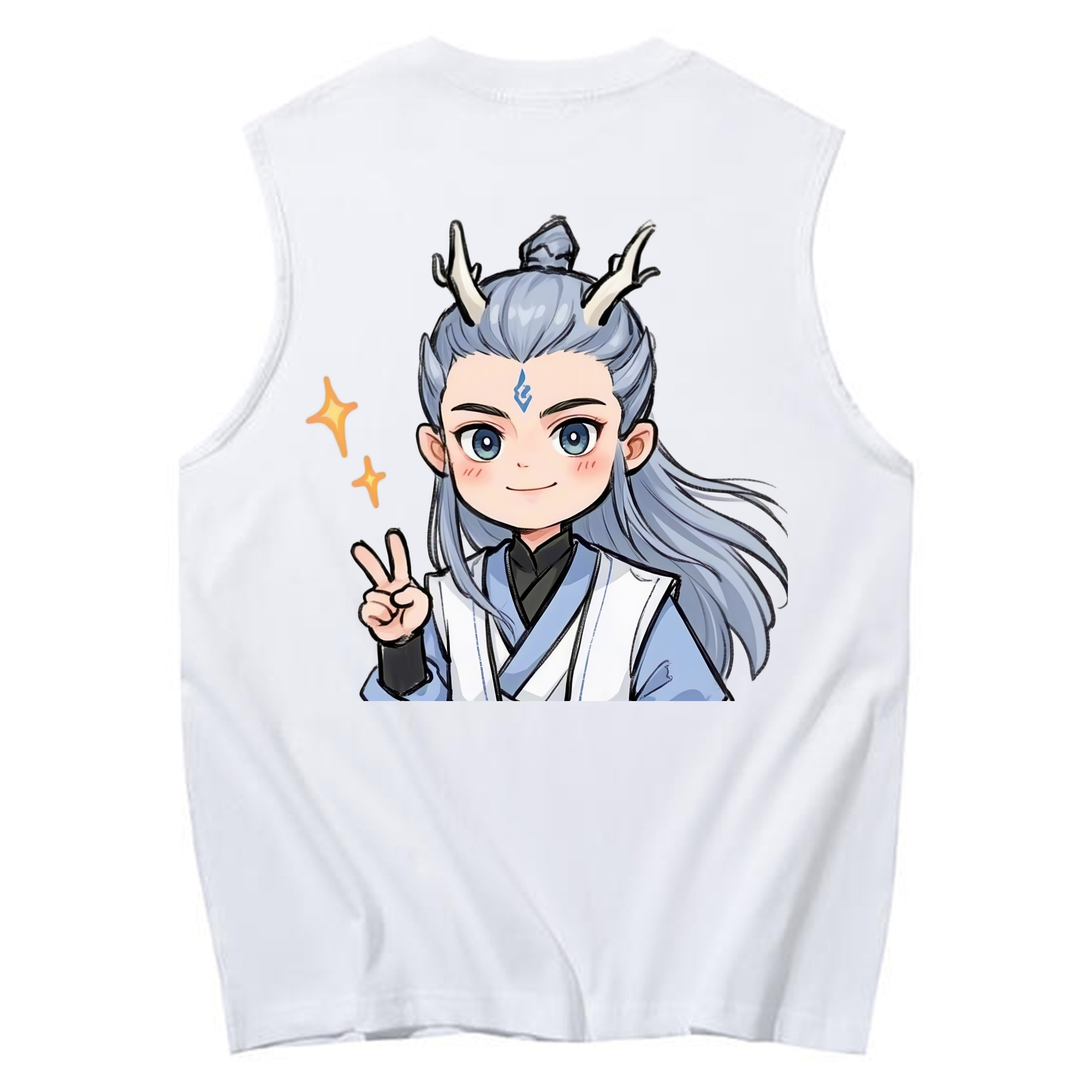 （画像用） Ne Zha 2 ナタ 魔童の大暴れ コットン100％タンクトップ（背面プリント）