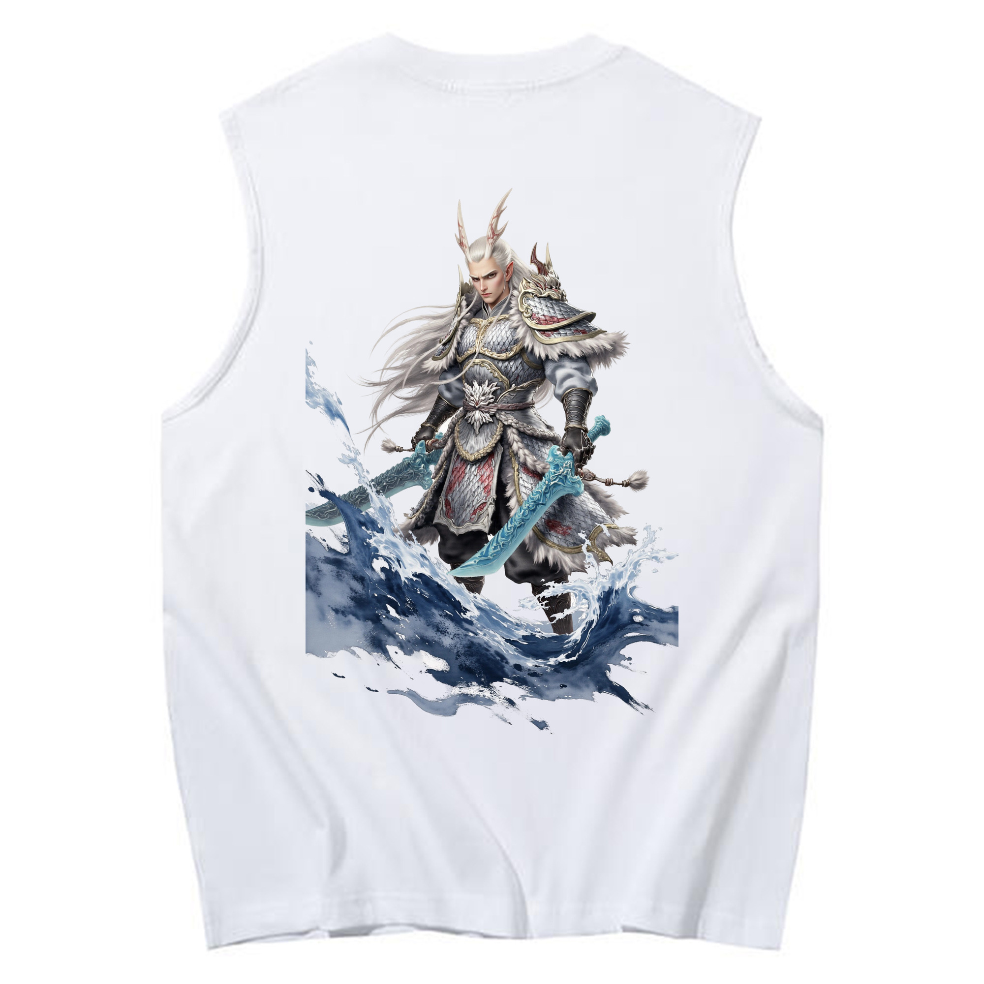 （画像用） Ne Zha 2 ナタ 魔童の大暴れ コットン100％タンクトップ（背面プリント）