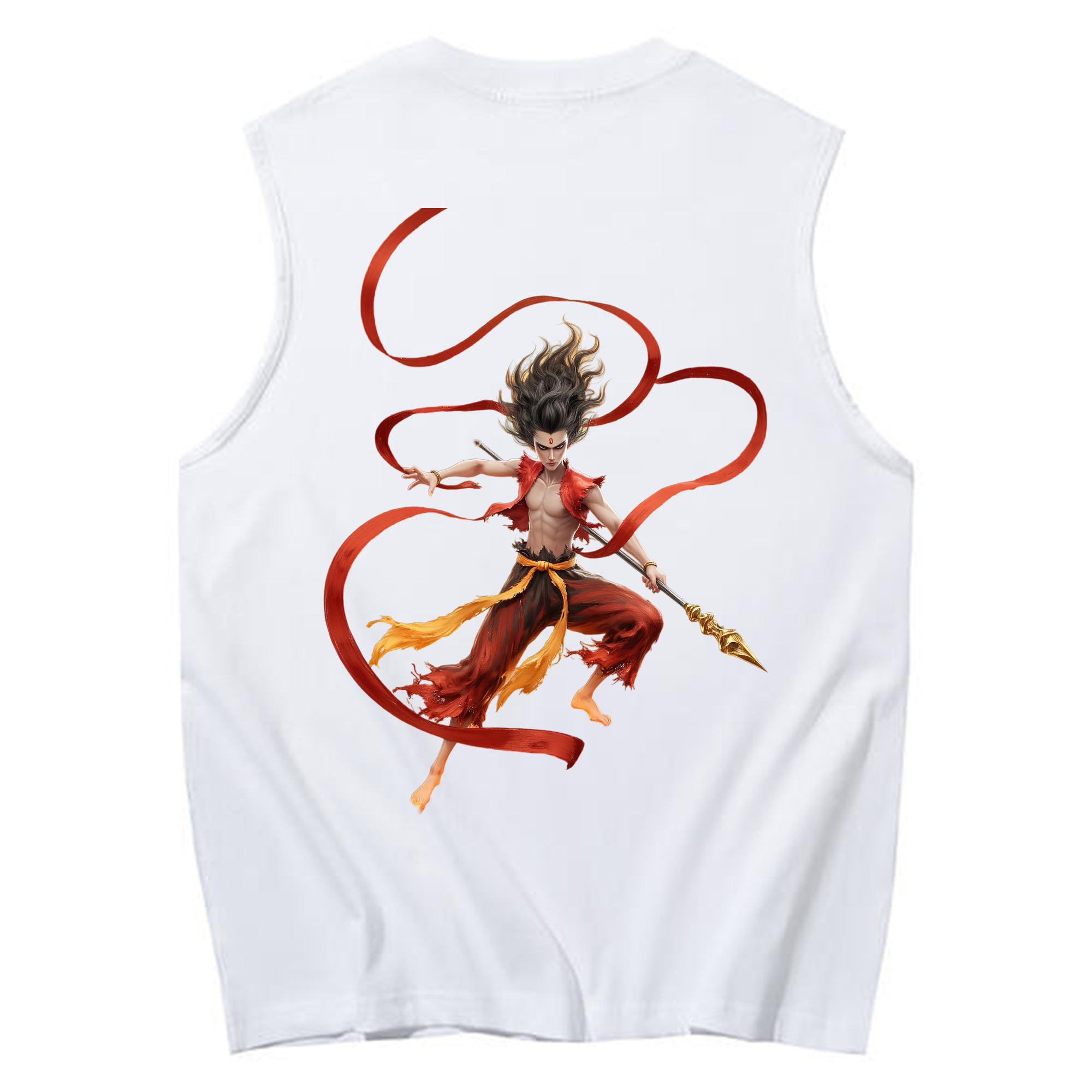 （画像用） Ne Zha 2 ナタ 魔童の大暴れ コットン100％タンクトップ（背面プリント）