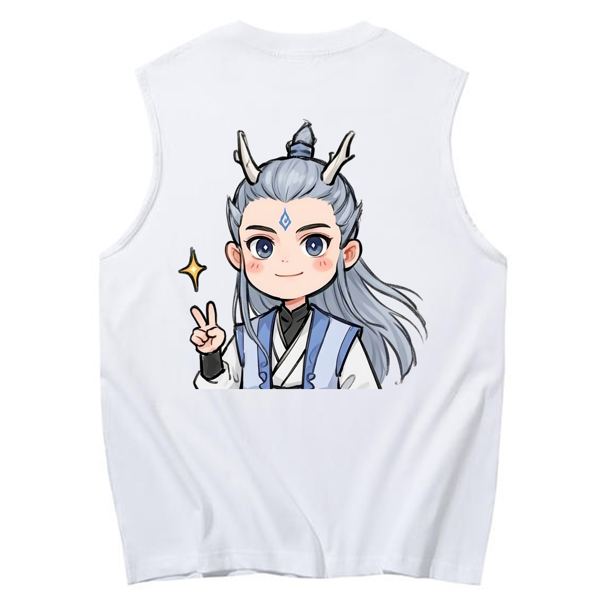 （画像用） Ne Zha 2 ナタ 魔童の大暴れ コットン100％タンクトップ（背面プリント）