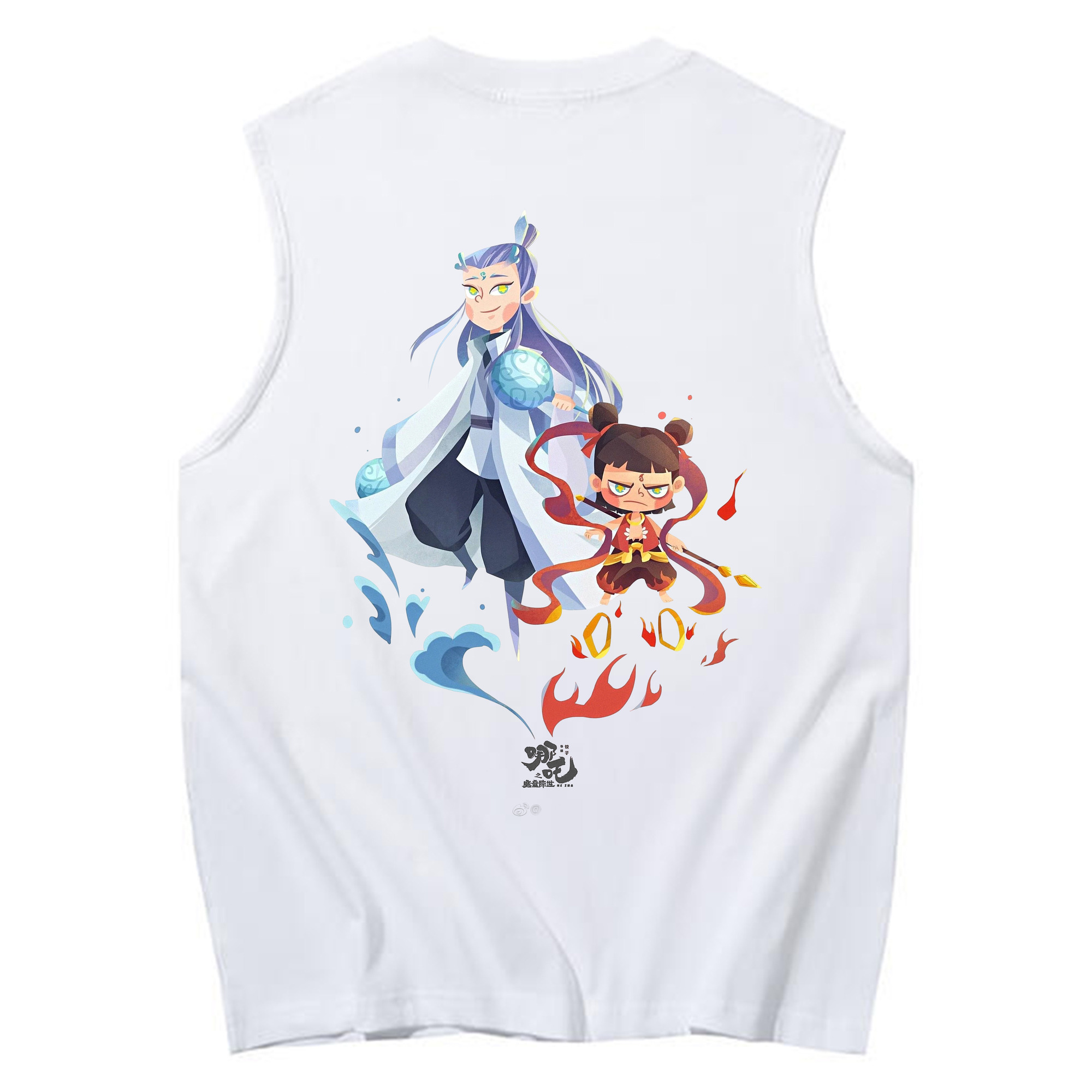 （画像用） Ne Zha 2 ナタ 魔童の大暴れ コットン100％タンクトップ（背面プリント）