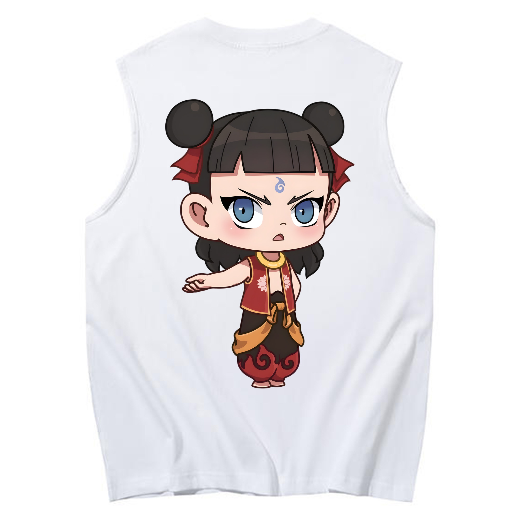（画像用） Ne Zha 2 ナタ 魔童の大暴れ コットン100％タンクトップ（背面プリント）
