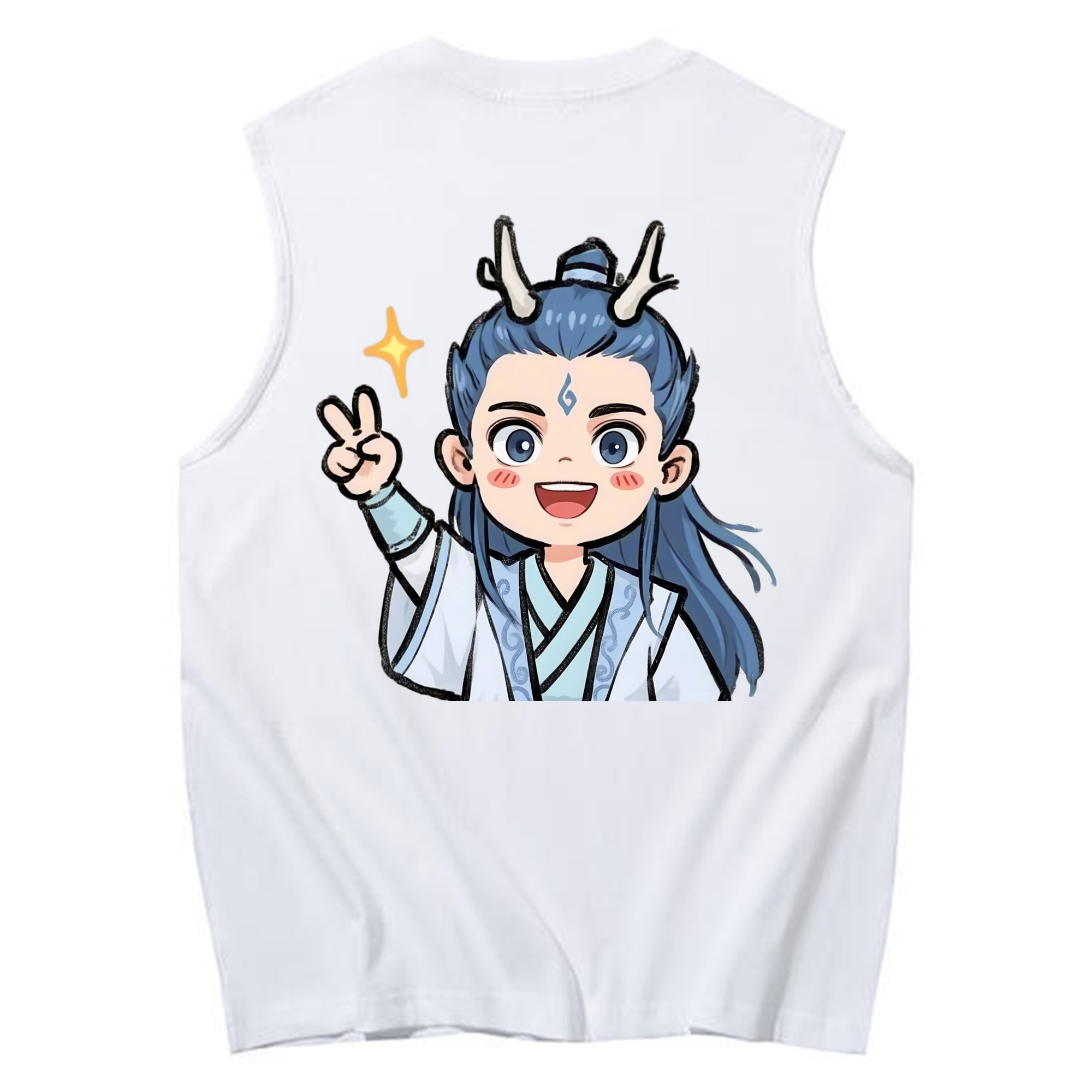 （画像用） Ne Zha 2 ナタ 魔童の大暴れ コットン100％タンクトップ（背面プリント）