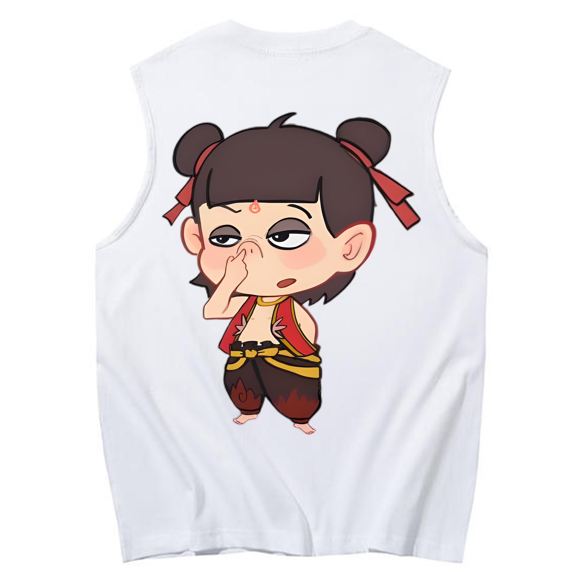 （画像用） Ne Zha 2 ナタ 魔童の大暴れ コットン100％タンクトップ（背面プリント）