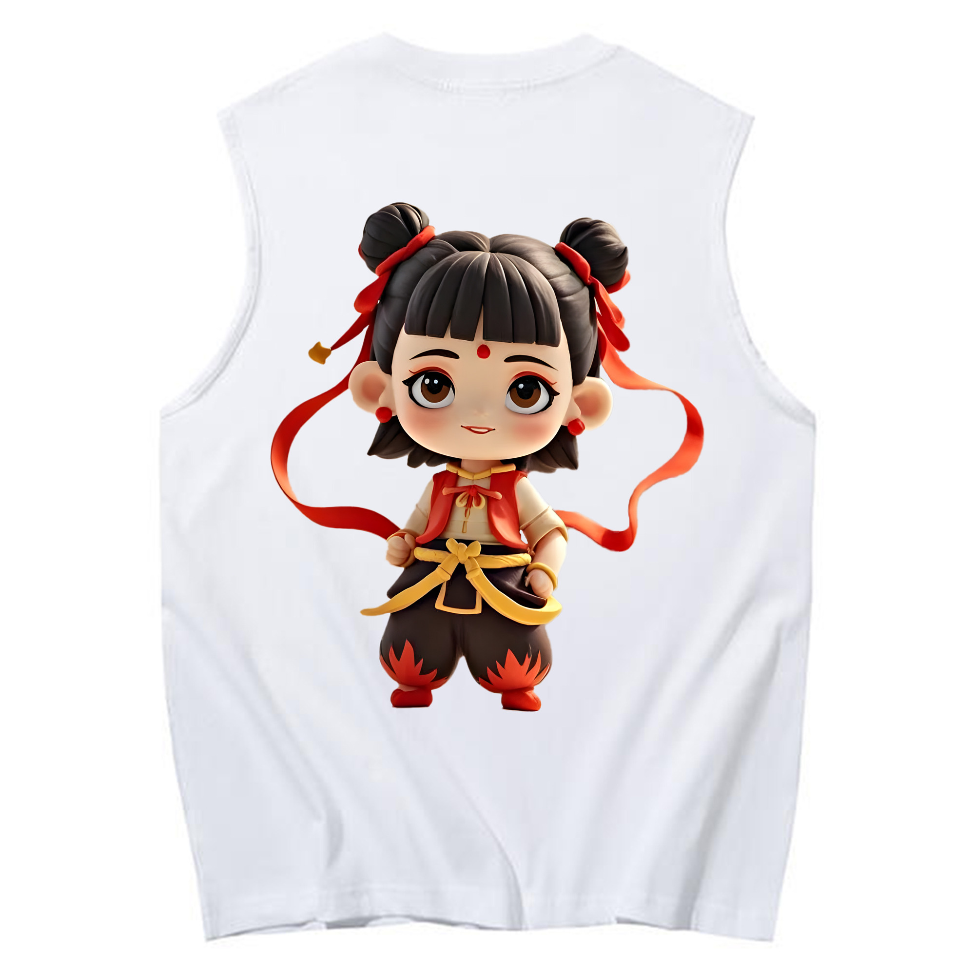 （画像用） Ne Zha 2 ナタ 魔童の大暴れ コットン100％タンクトップ（背面プリント）