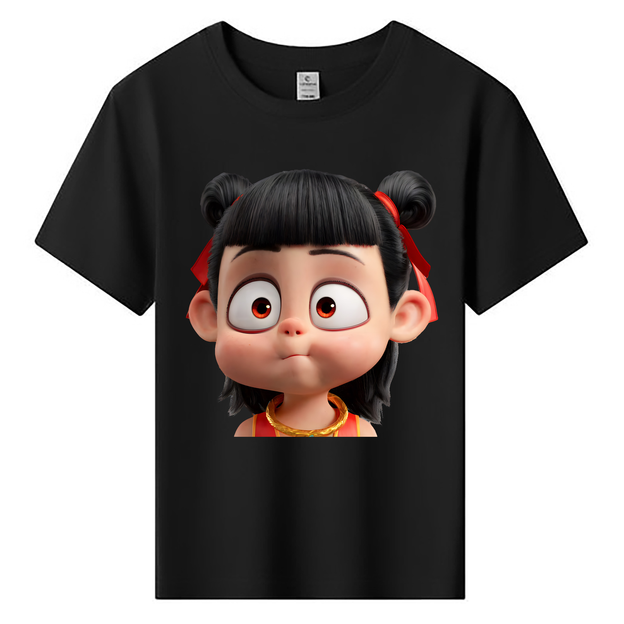 （画像用） Ne Zha 2 ナタ 魔童の大暴れ 綿100％キッズTシャツ（フロントプリント）
