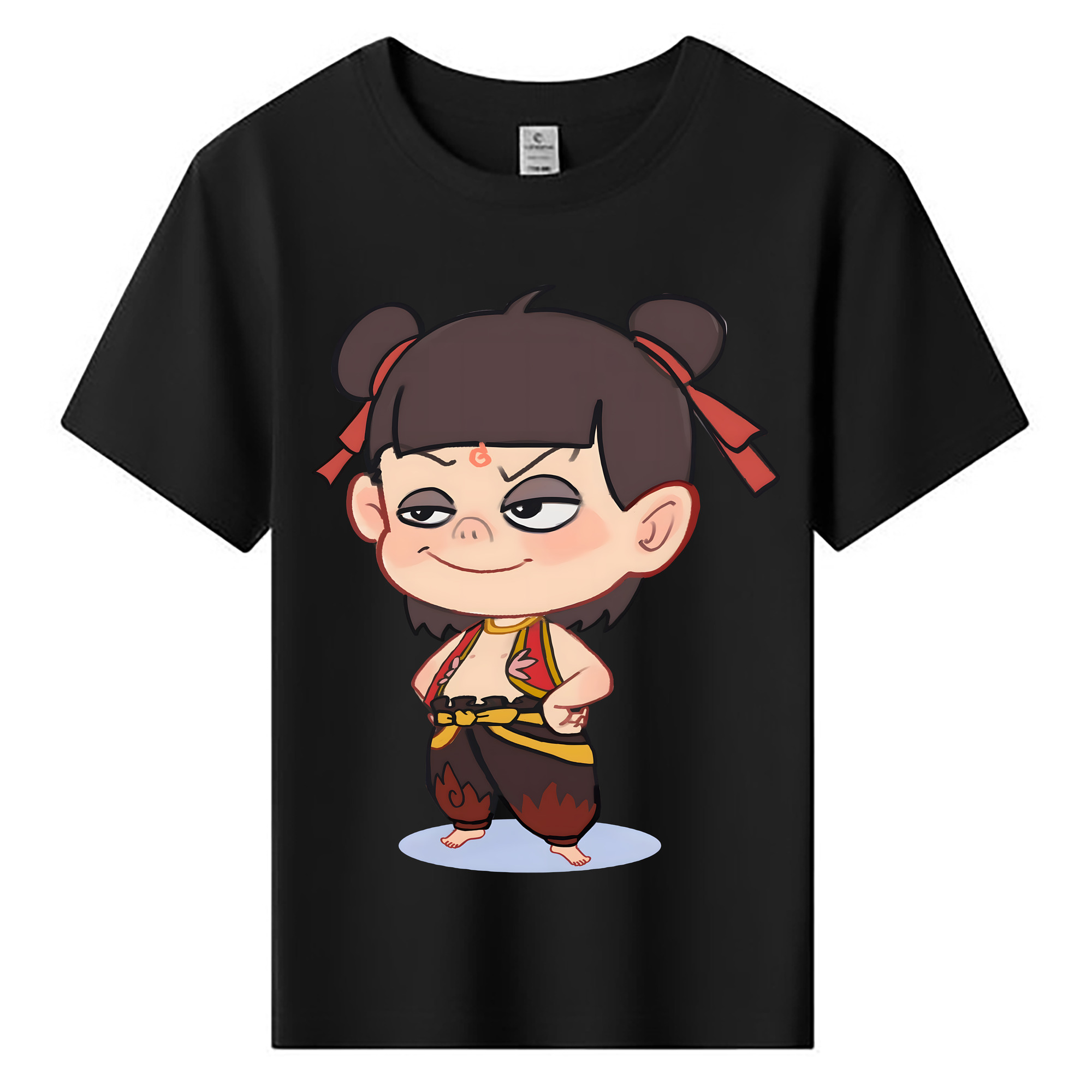 （画像用） Ne Zha 2 ナタ 魔童の大暴れ 綿100％キッズTシャツ（フロントプリント）