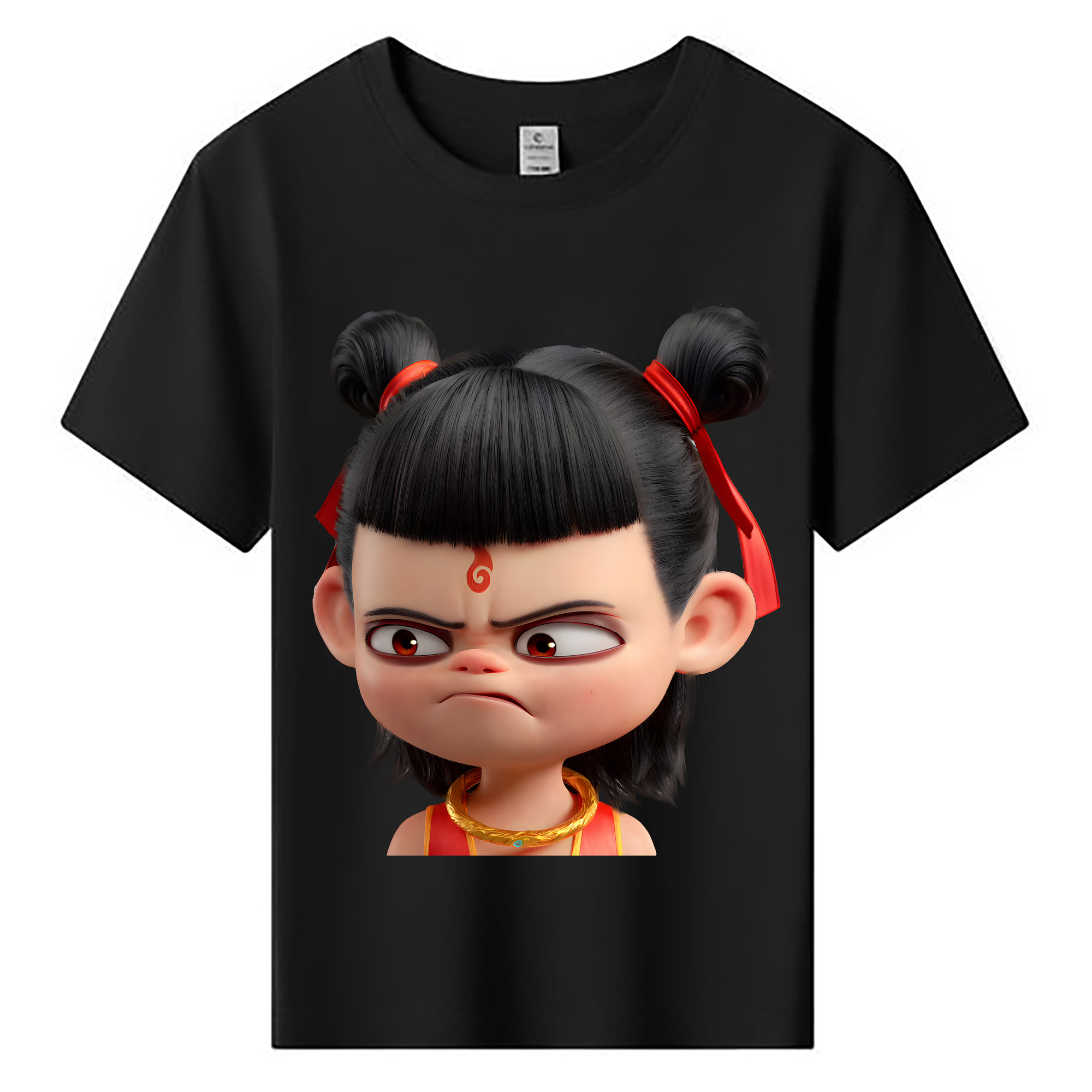 （画像用） Ne Zha 2 ナタ 魔童の大暴れ 綿100％キッズTシャツ（フロントプリント）