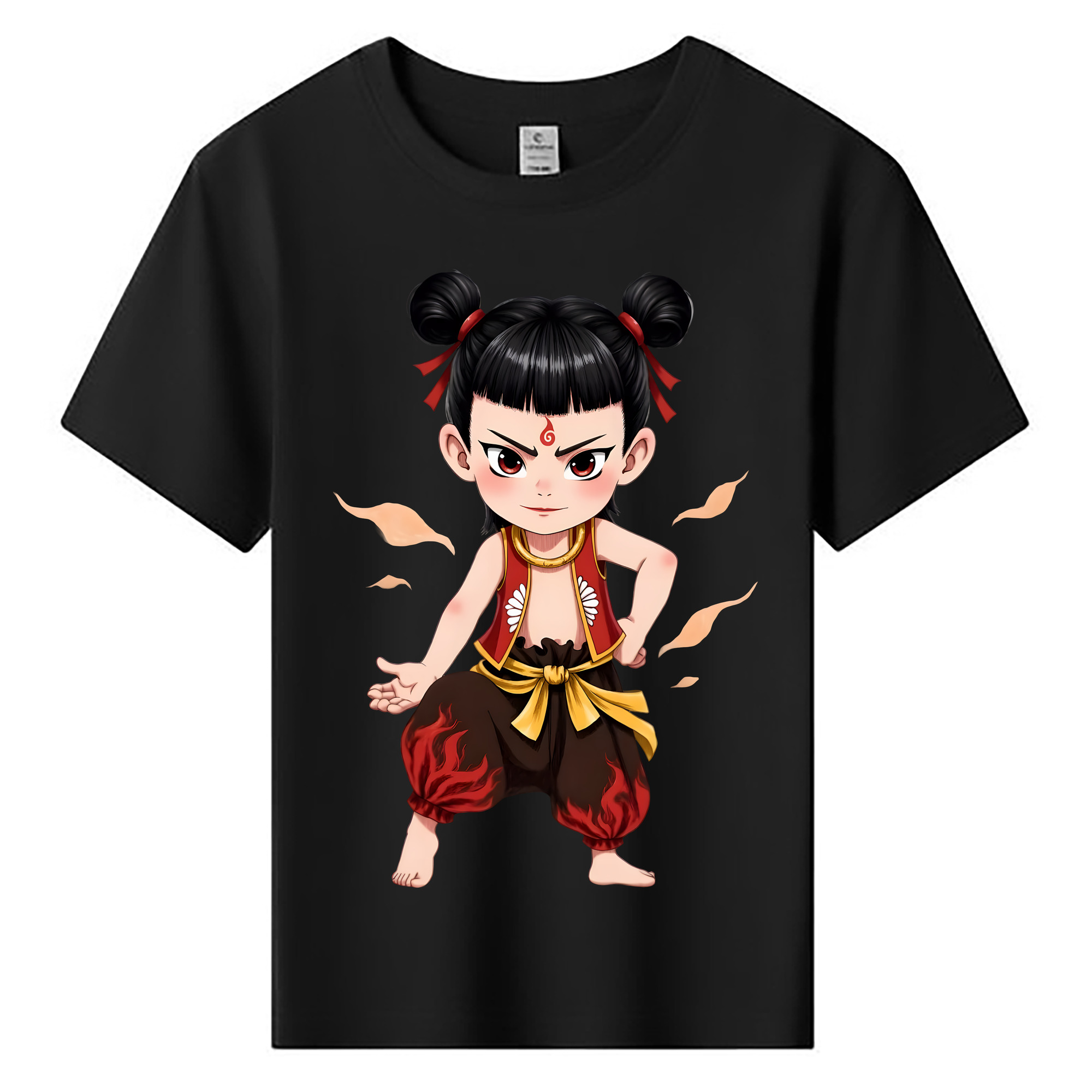 （画像用） Ne Zha 2 ナタ 魔童の大暴れ 綿100％キッズTシャツ（フロントプリント）