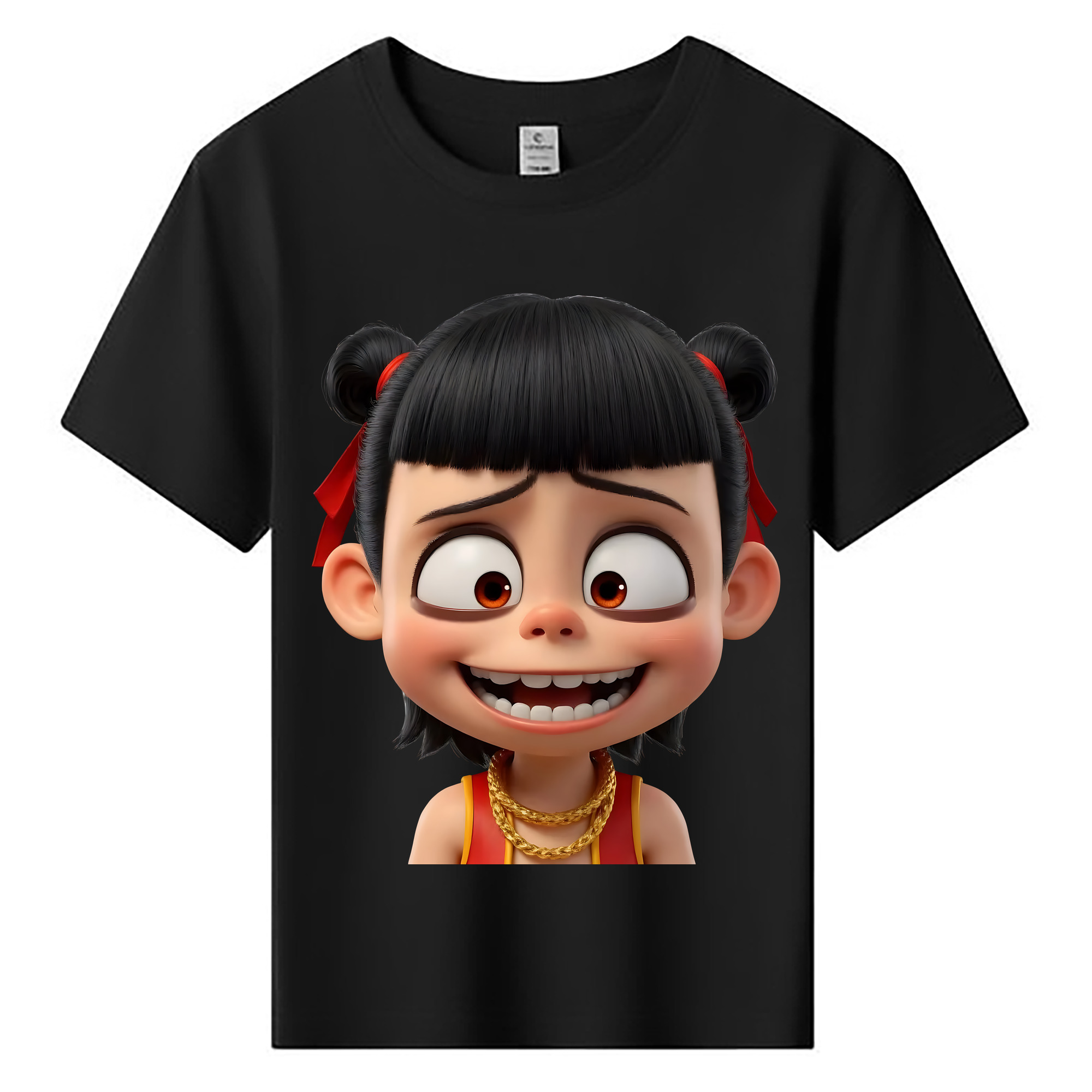 （画像用） Ne Zha 2 ナタ 魔童の大暴れ 綿100％キッズTシャツ（フロントプリント）