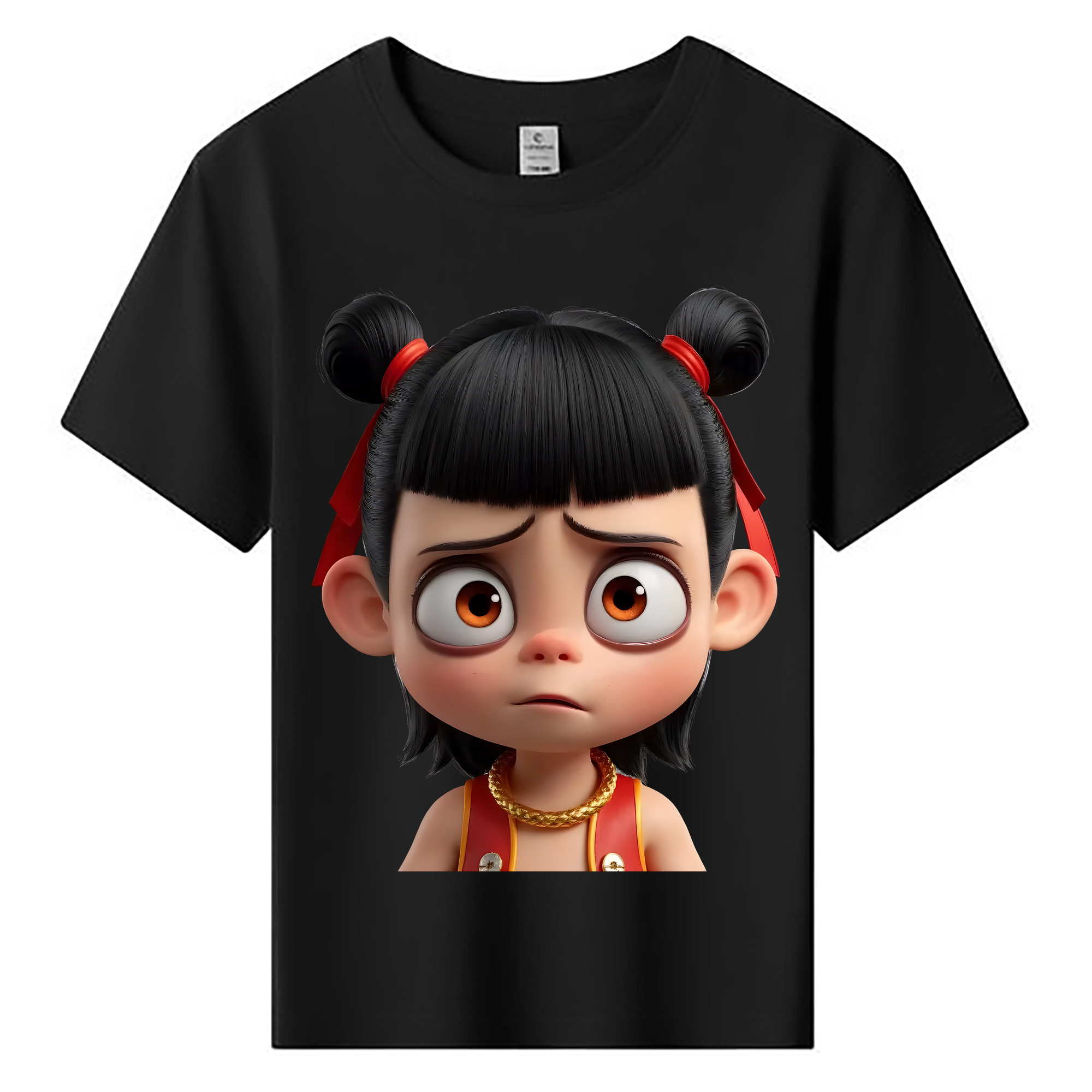 （画像用） Ne Zha 2 ナタ 魔童の大暴れ 綿100％キッズTシャツ（フロントプリント）