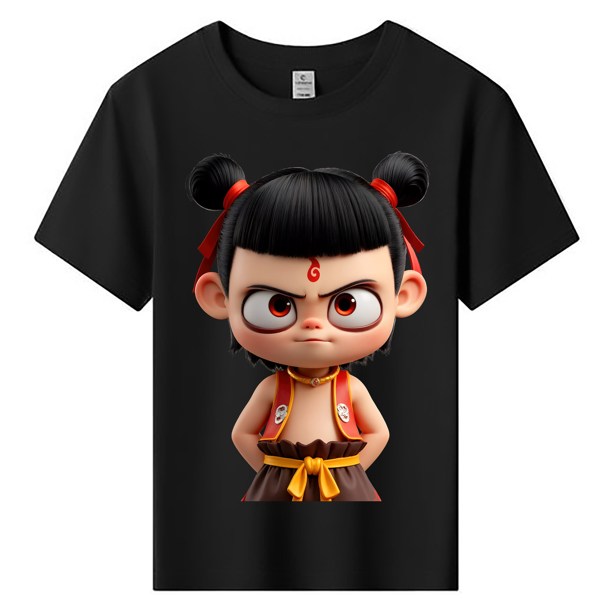 （画像用） Ne Zha 2 ナタ 魔童の大暴れ 綿100％キッズTシャツ（フロントプリント）