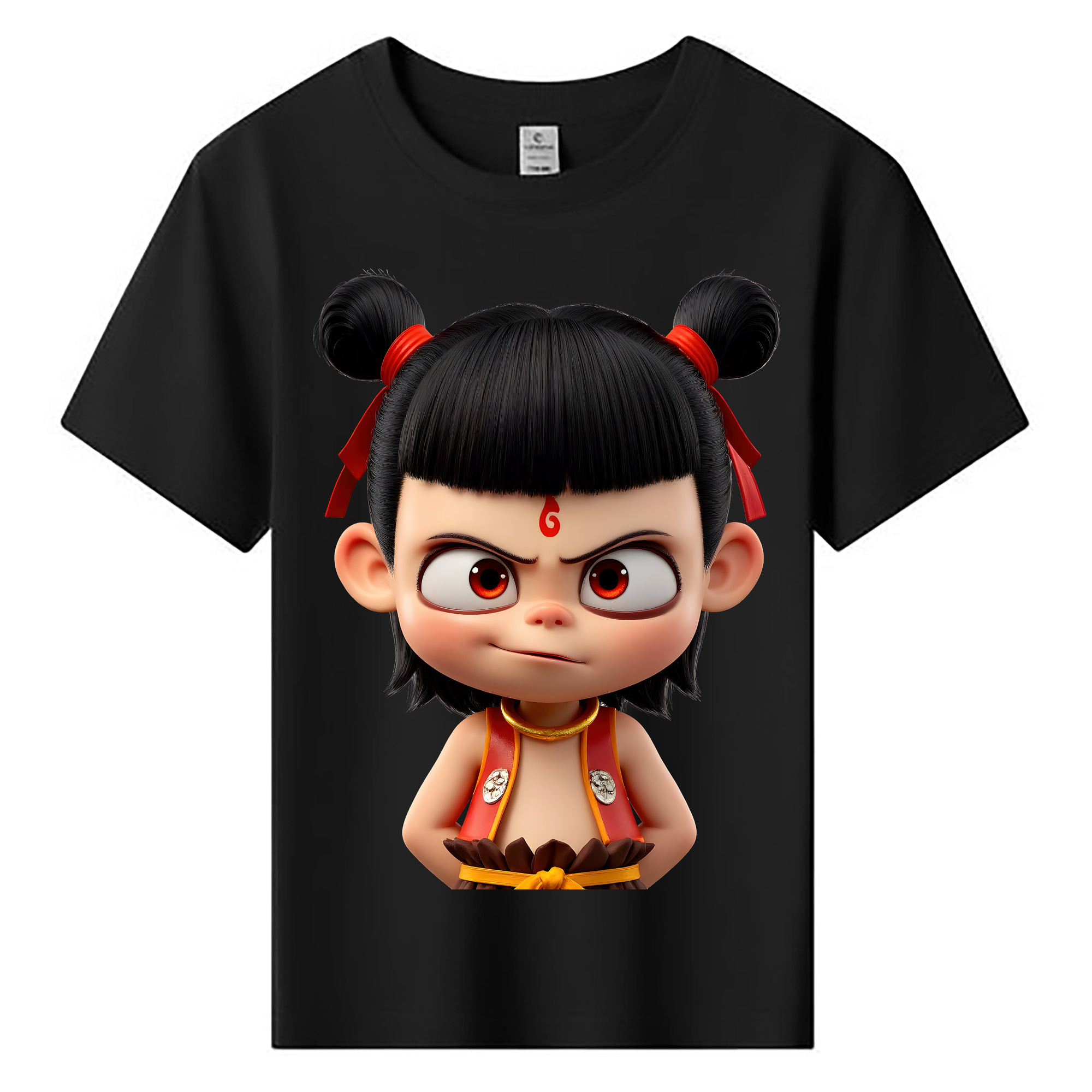 （画像用） Ne Zha 2 ナタ 魔童の大暴れ 綿100％キッズTシャツ（フロントプリント）