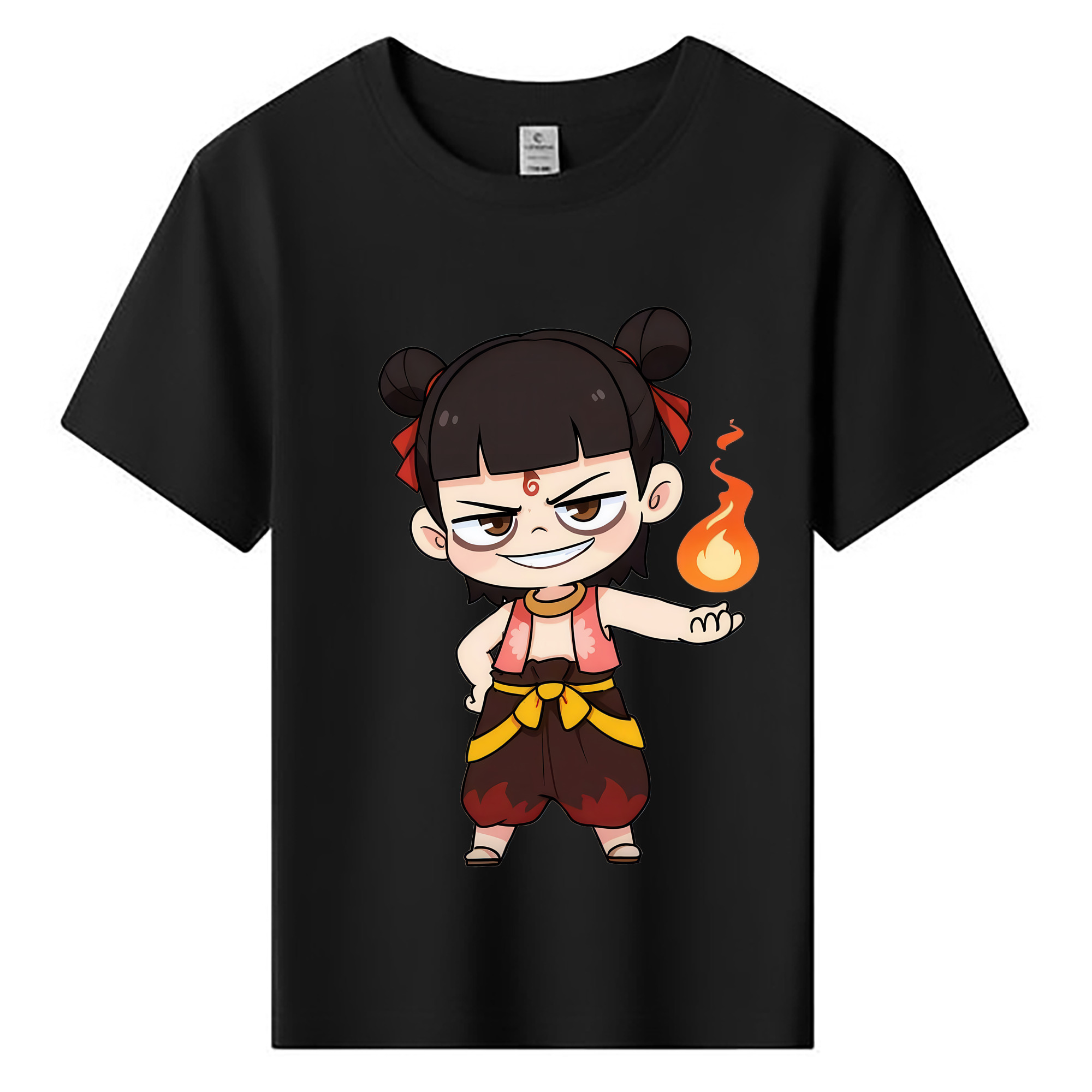 （画像用） Ne Zha 2 ナタ 魔童の大暴れ 綿100％キッズTシャツ（フロントプリント）