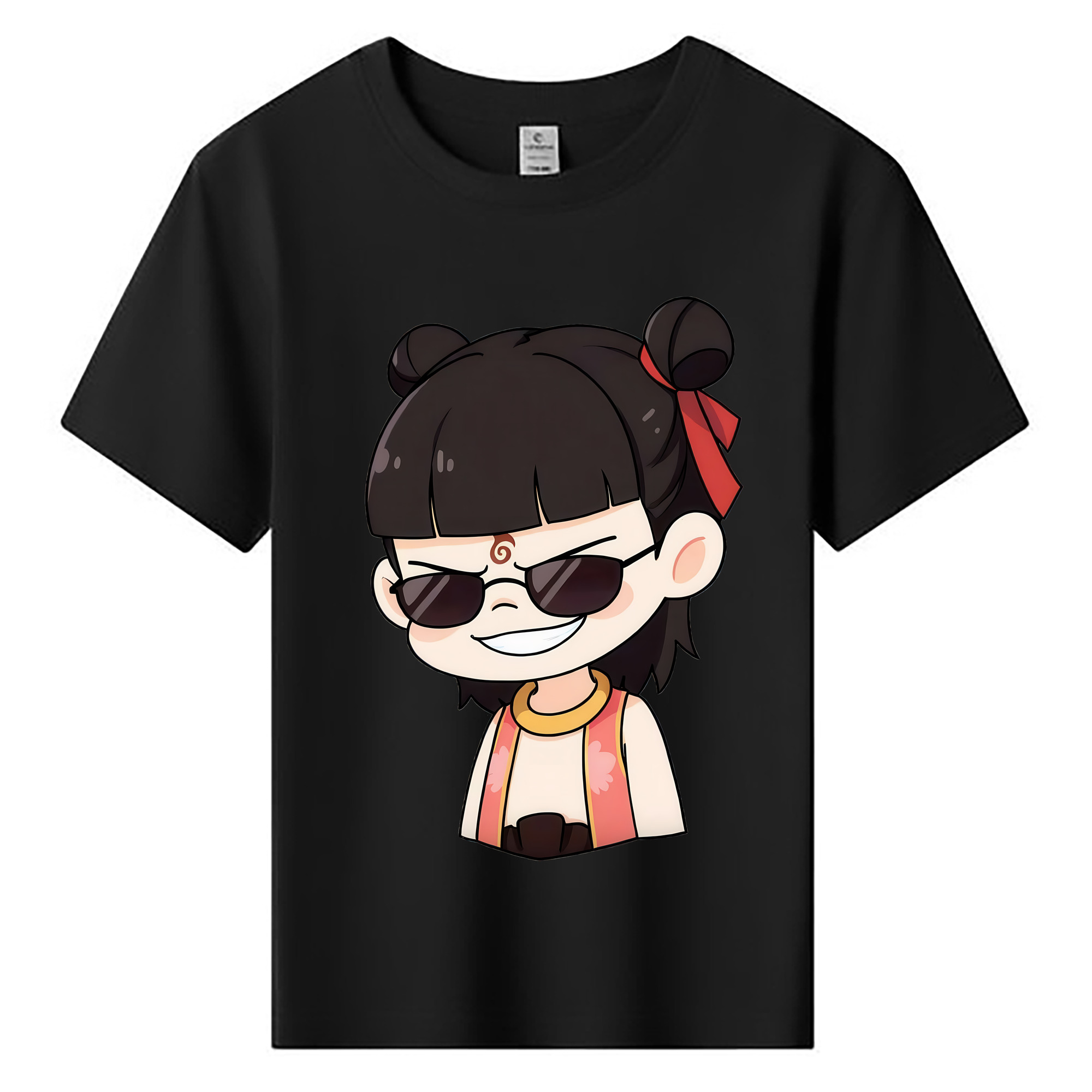 （画像用） Ne Zha 2 ナタ 魔童の大暴れ 綿100％キッズTシャツ（フロントプリント）