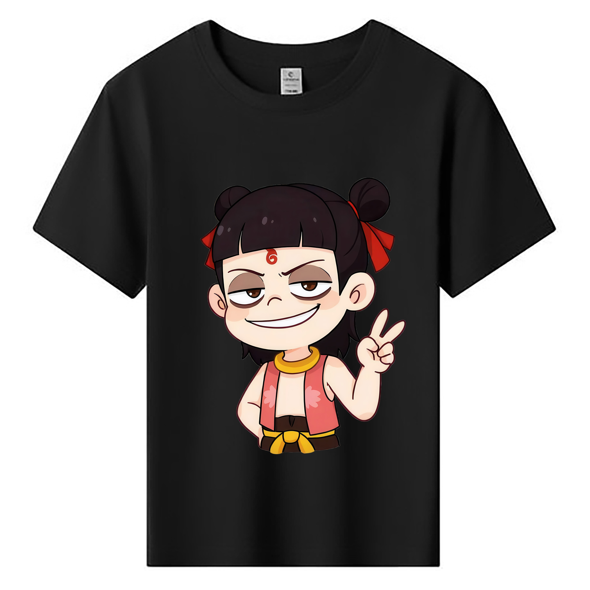 （画像用） Ne Zha 2 ナタ 魔童の大暴れ 綿100％キッズTシャツ（フロントプリント）