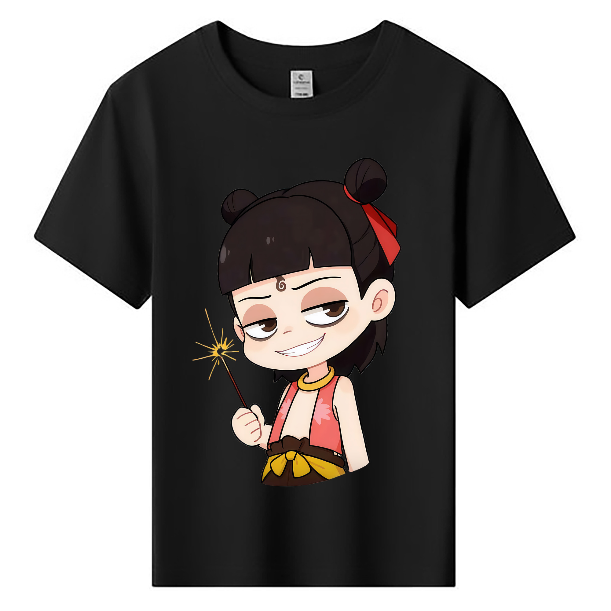 （画像用） Ne Zha 2 ナタ 魔童の大暴れ 綿100％キッズTシャツ（フロントプリント）
