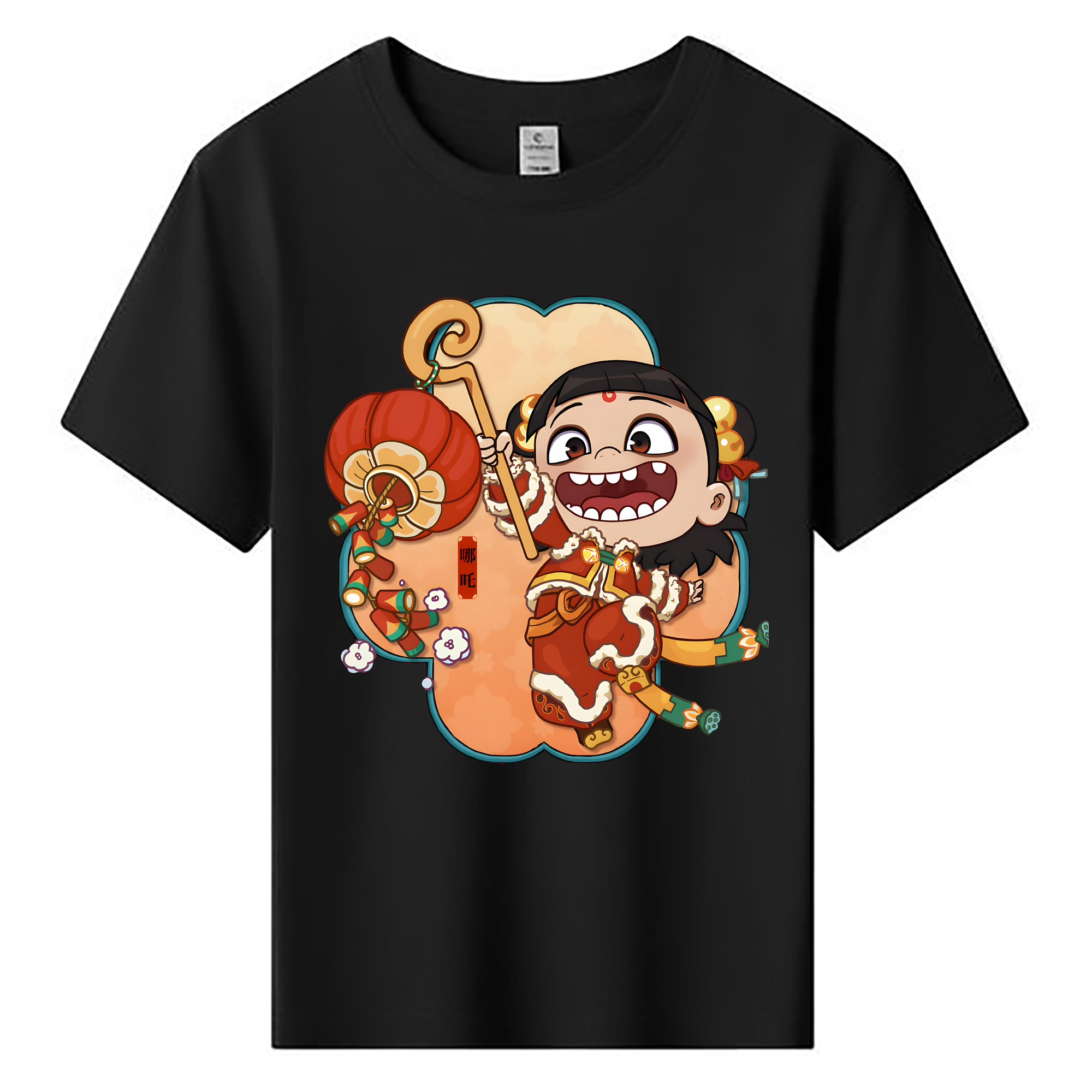 （画像用） Ne Zha 2 ナタ 魔童の大暴れ 綿100％キッズTシャツ（フロントプリント）