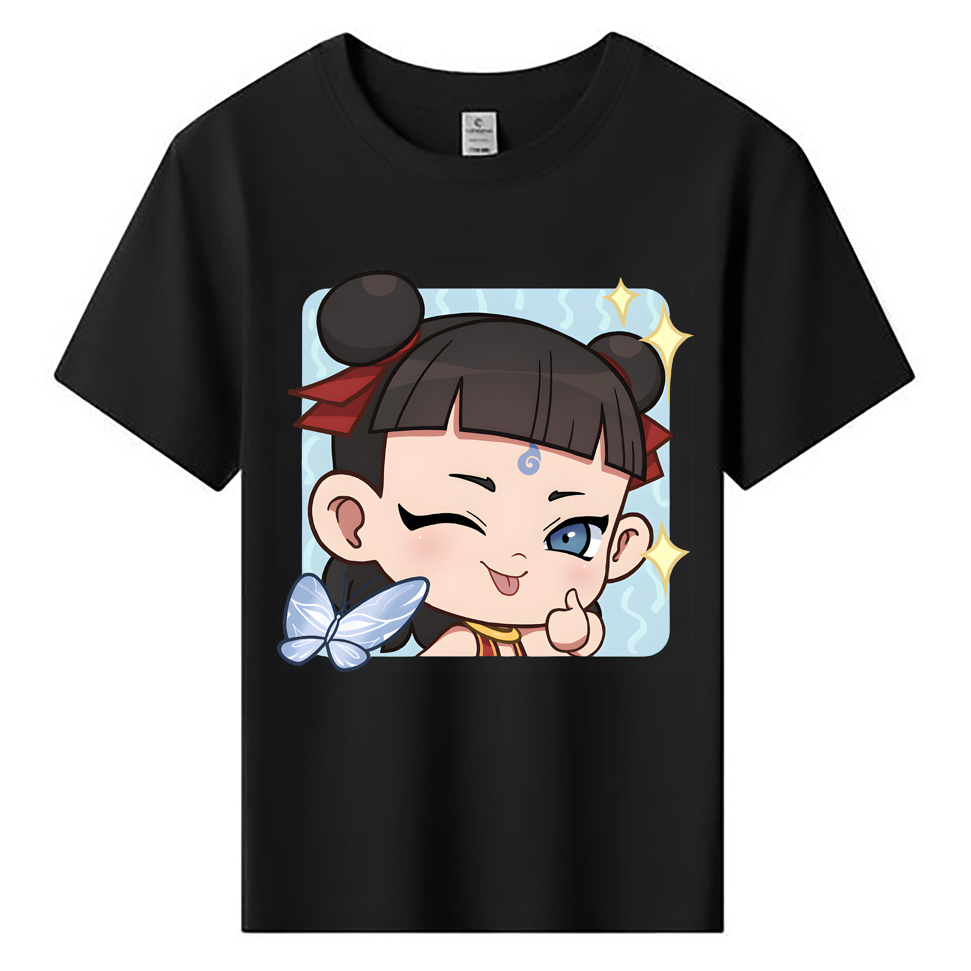（画像用） Ne Zha 2 ナタ 魔童の大暴れ 綿100％キッズTシャツ（フロントプリント）