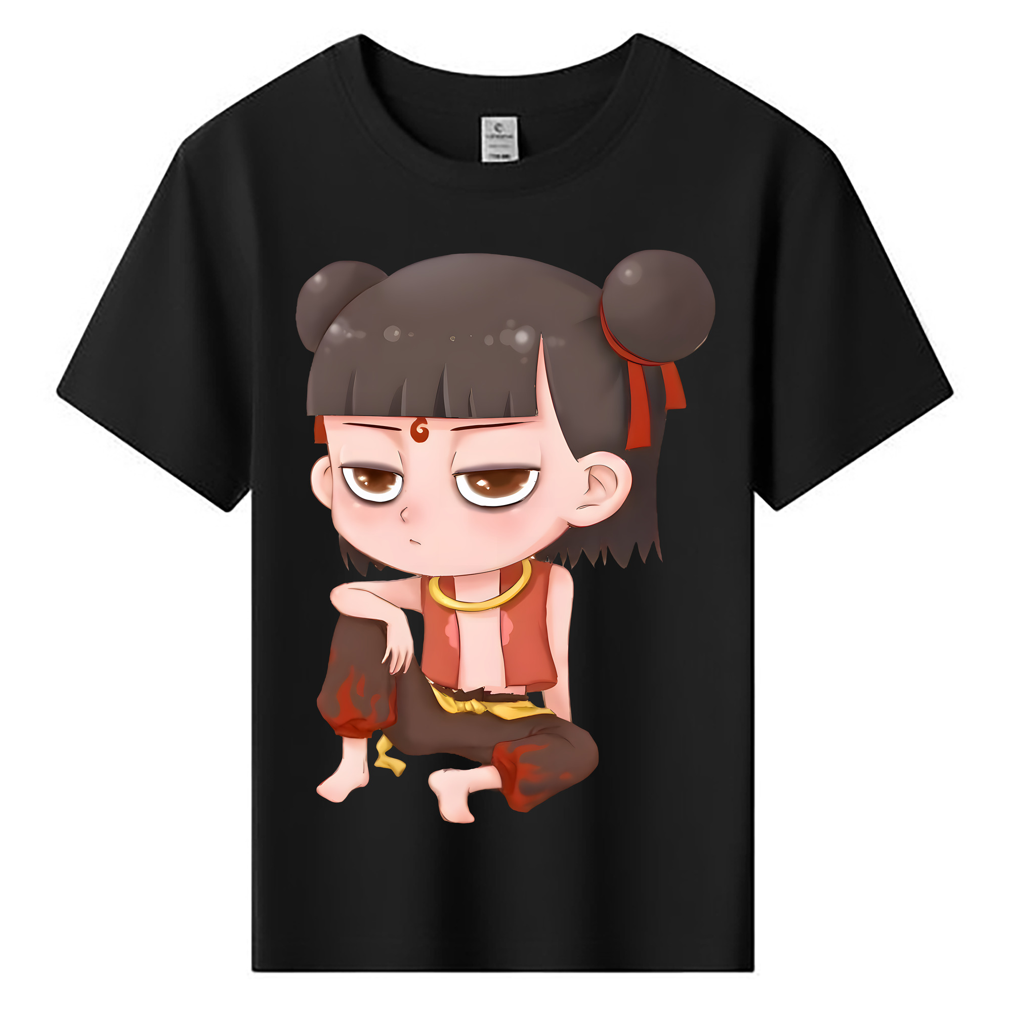 （画像用） Ne Zha 2 ナタ 魔童の大暴れ 綿100％キッズTシャツ（フロントプリント）