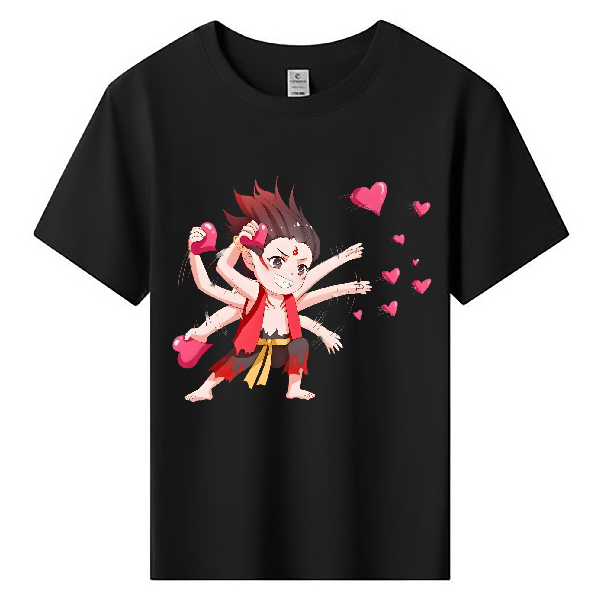 （画像用） Ne Zha 2 ナタ 魔童の大暴れ 綿100％キッズTシャツ（フロントプリント）