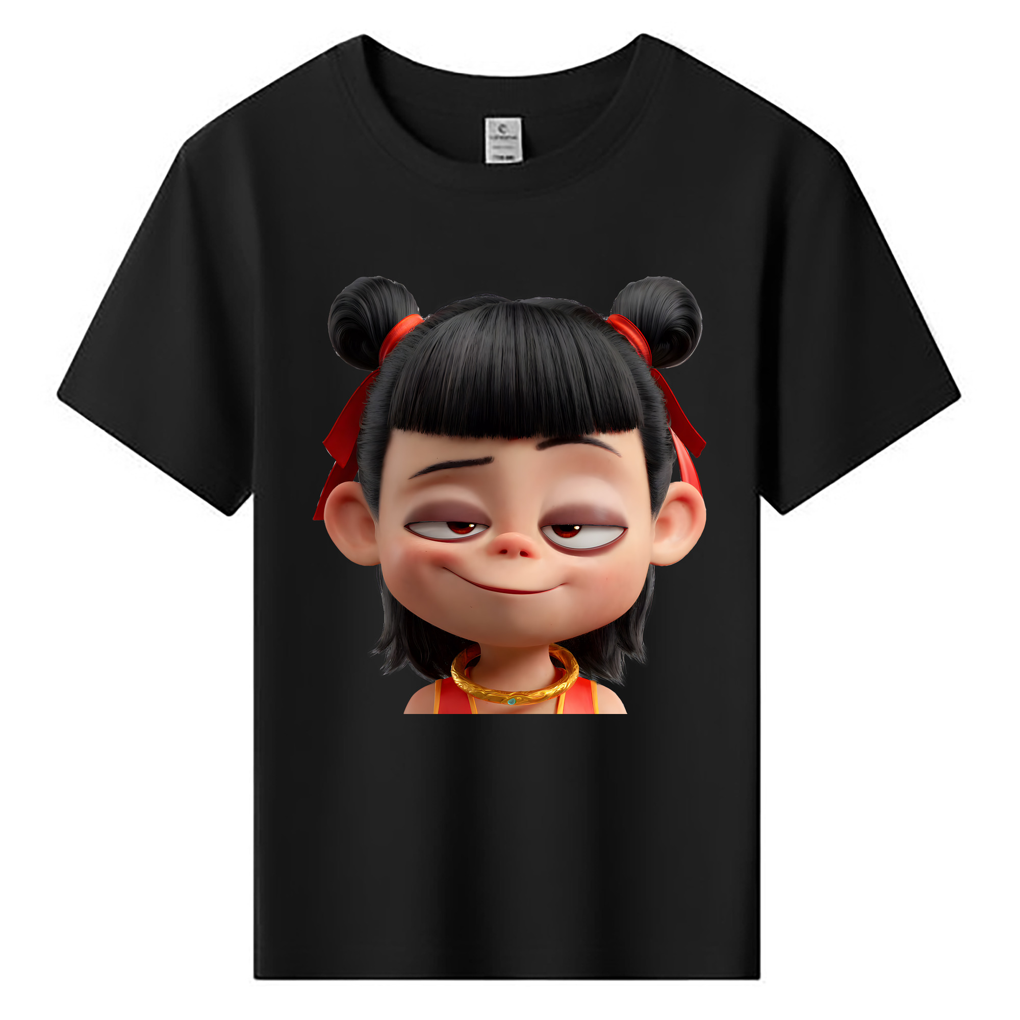 （画像用） Ne Zha 2 ナタ 魔童の大暴れ 綿100％キッズTシャツ（フロントプリント）