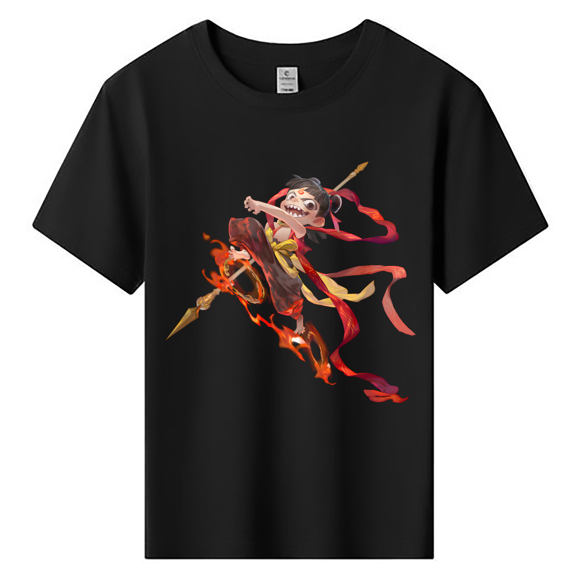 （画像用） Ne Zha 2 ナタ 魔童の大暴れ 綿100％キッズTシャツ（フロントプリント）