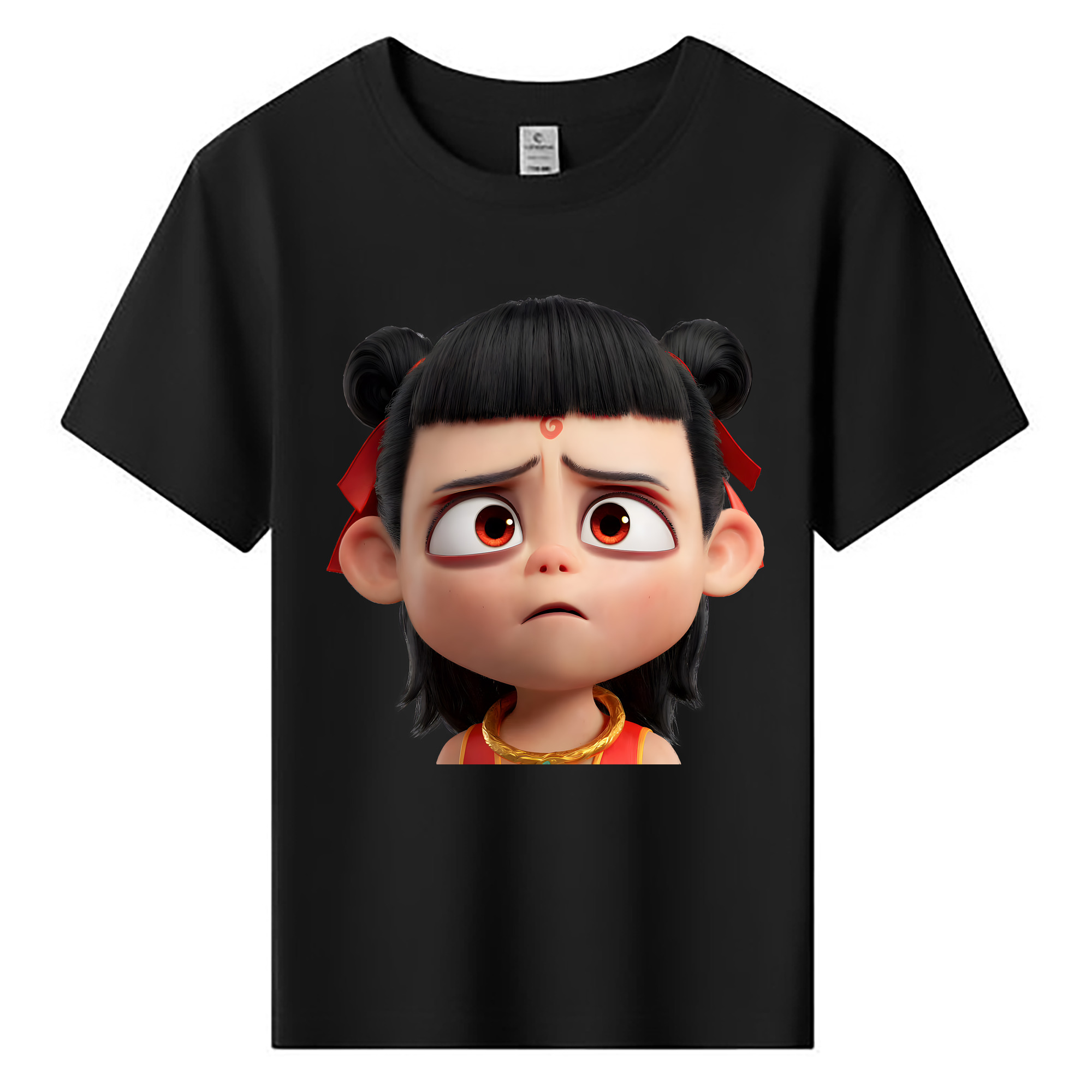 （画像用） Ne Zha 2 ナタ 魔童の大暴れ 綿100％キッズTシャツ（フロントプリント）