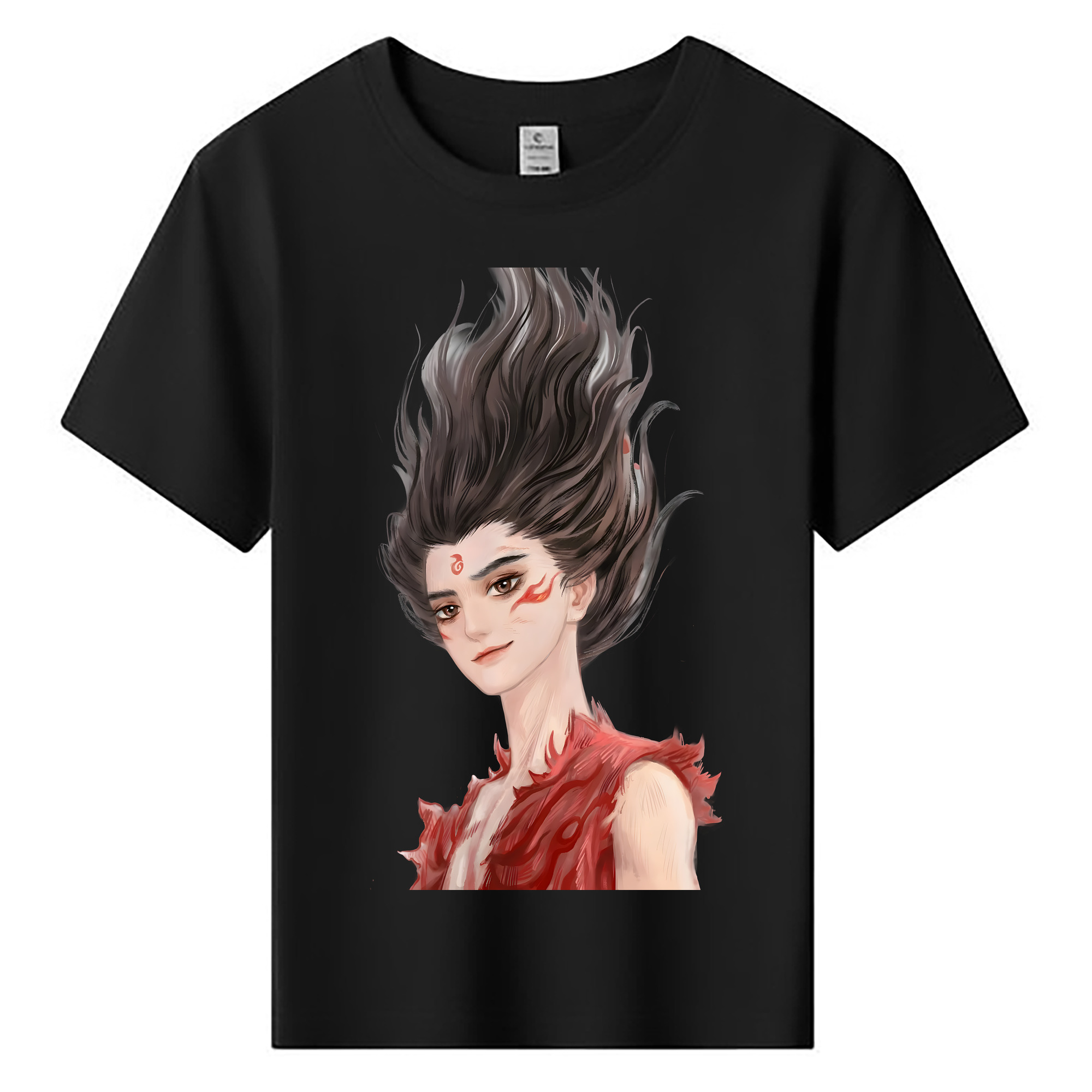 （画像用） Ne Zha 2 ナタ 魔童の大暴れ 綿100％キッズTシャツ（フロントプリント）