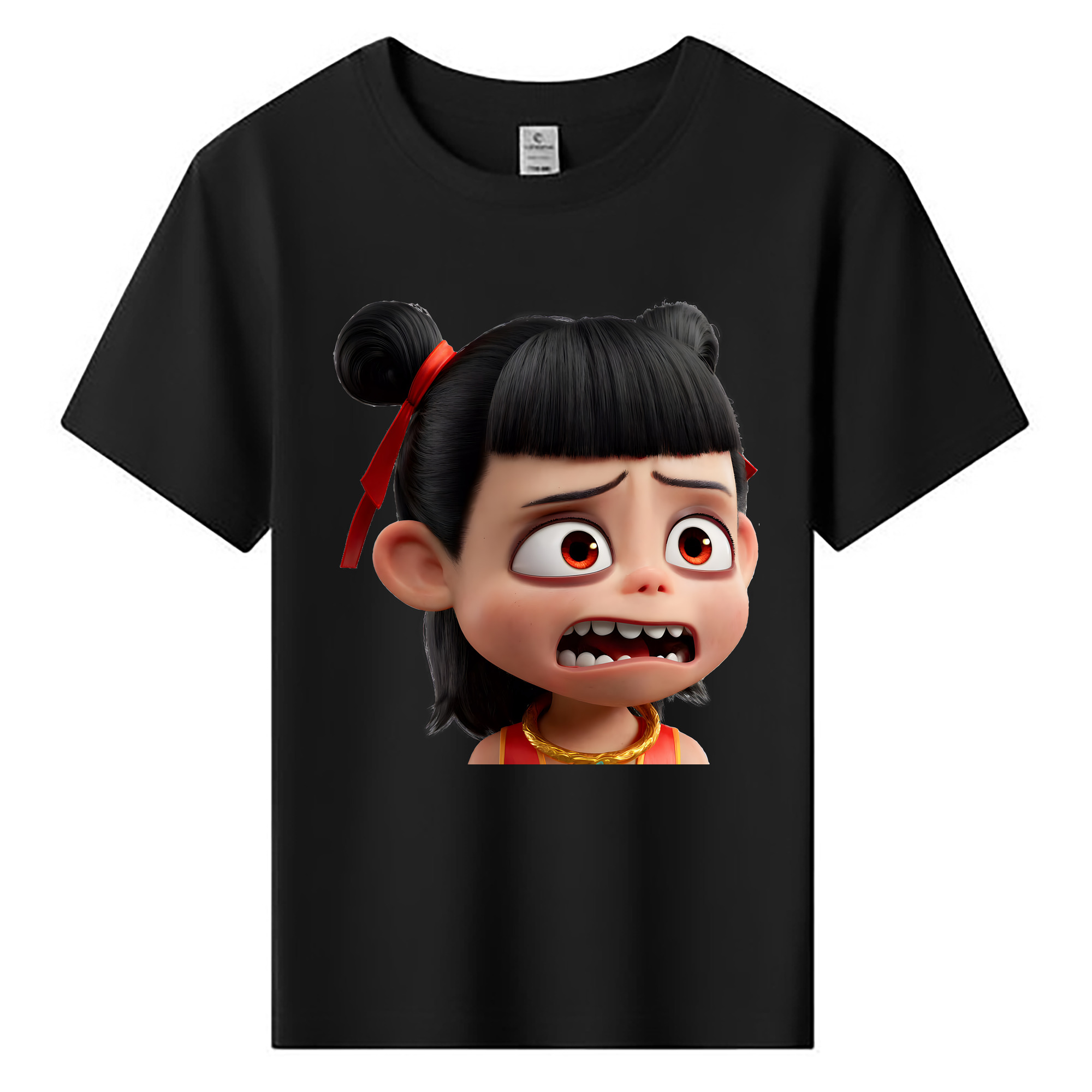 （画像用） Ne Zha 2 ナタ 魔童の大暴れ 綿100％キッズTシャツ（フロントプリント）