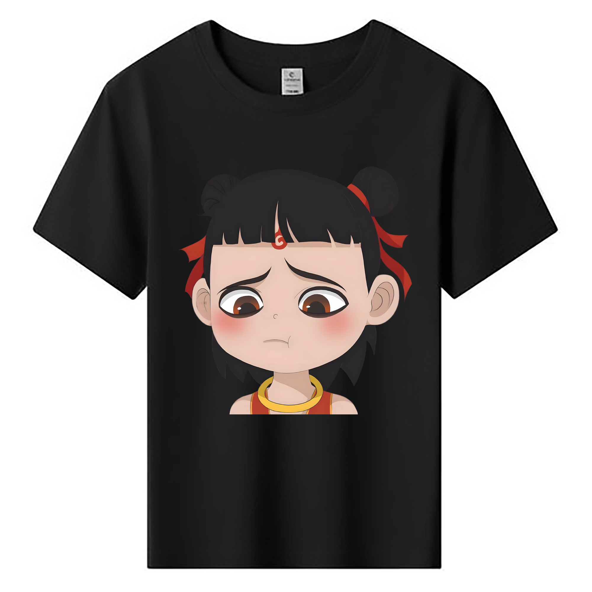 （画像用） Ne Zha 2 ナタ 魔童の大暴れ 綿100％キッズTシャツ（フロントプリント）