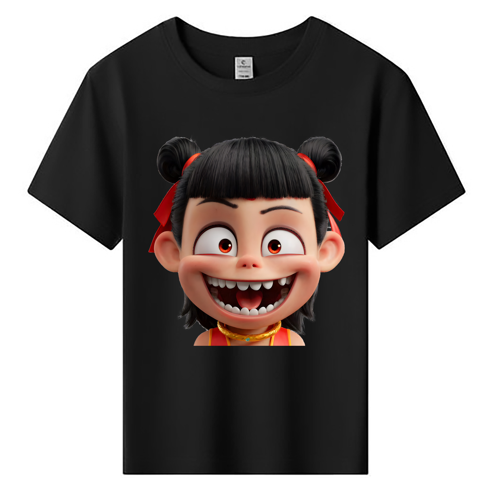 （画像用） Ne Zha 2 ナタ 魔童の大暴れ 綿100％キッズTシャツ（フロントプリント）