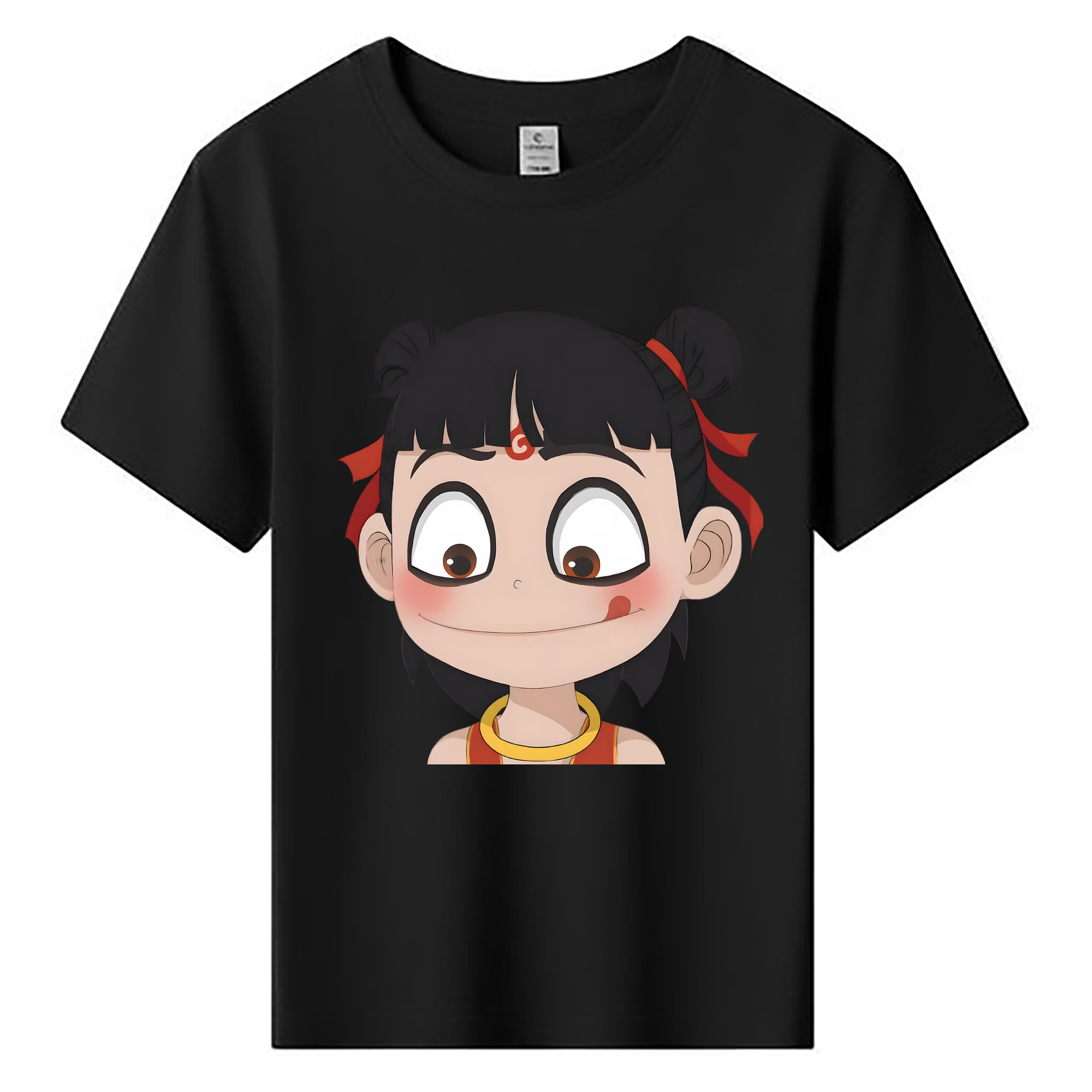 （画像用） Ne Zha 2 ナタ 魔童の大暴れ 綿100％キッズTシャツ（フロントプリント）
