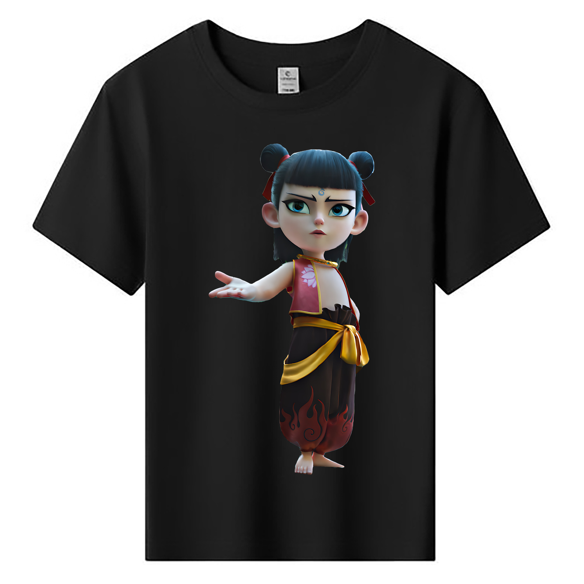 （画像用） Ne Zha 2 ナタ 魔童の大暴れ 綿100％キッズTシャツ（フロントプリント）
