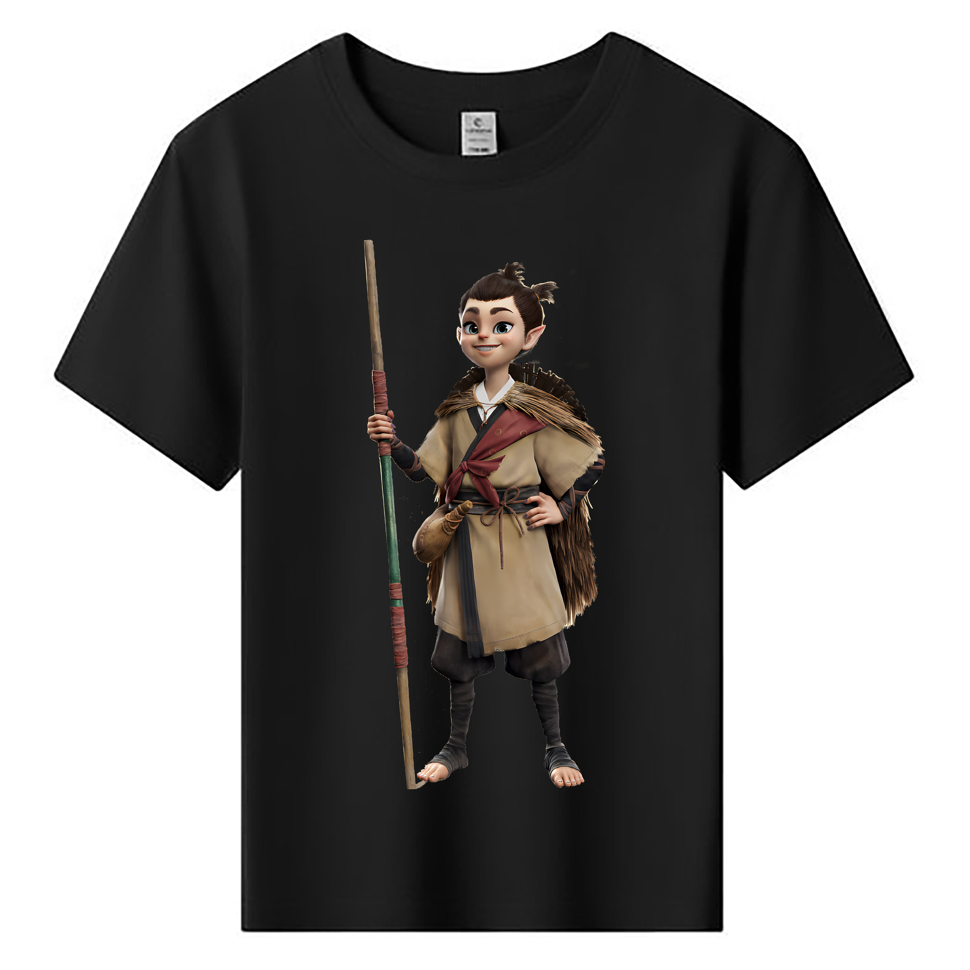 （画像用） Ne Zha 2 ナタ 魔童の大暴れ 綿100％キッズTシャツ（フロントプリント）