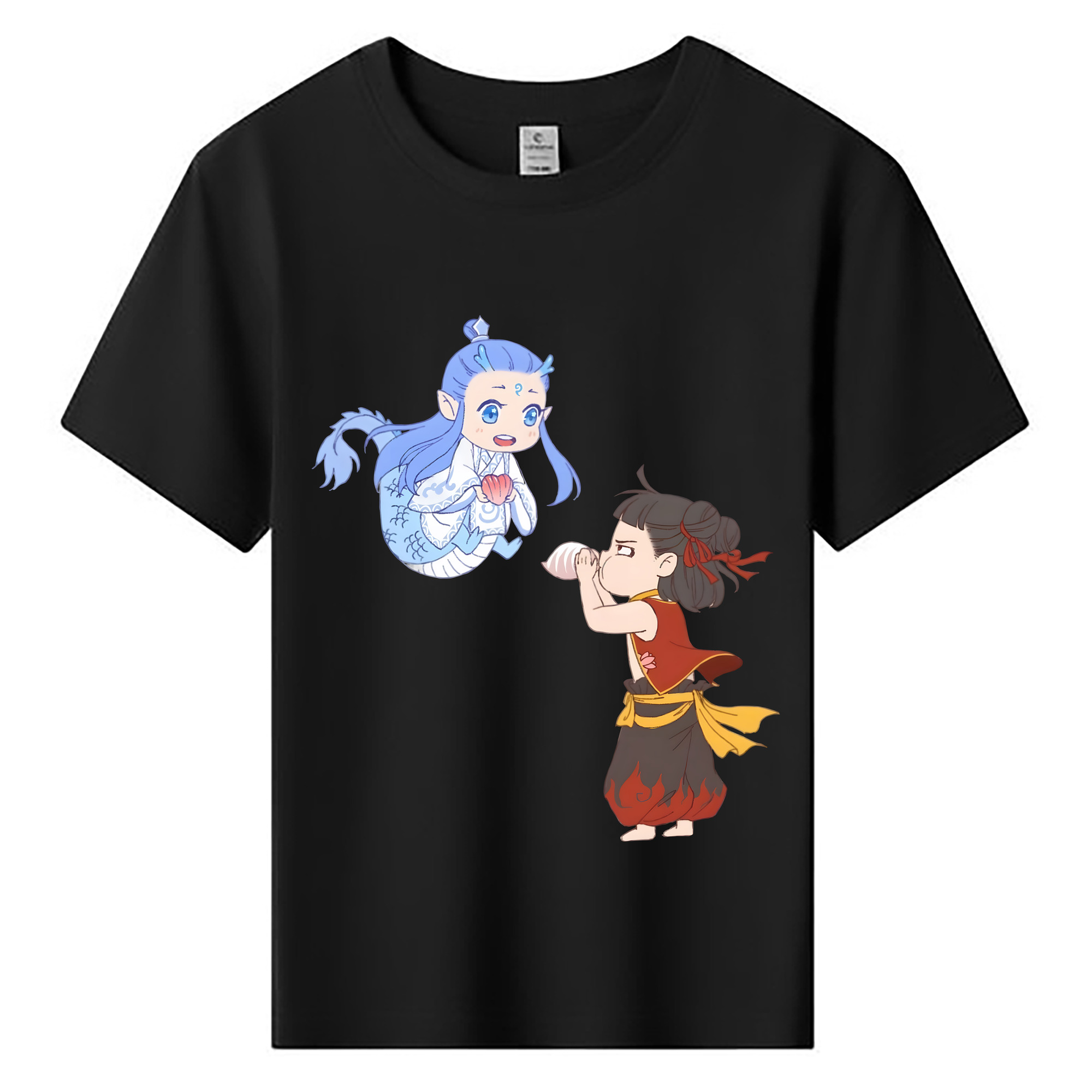 （画像用） Ne Zha 2 ナタ 魔童の大暴れ 綿100％キッズTシャツ（フロントプリント）