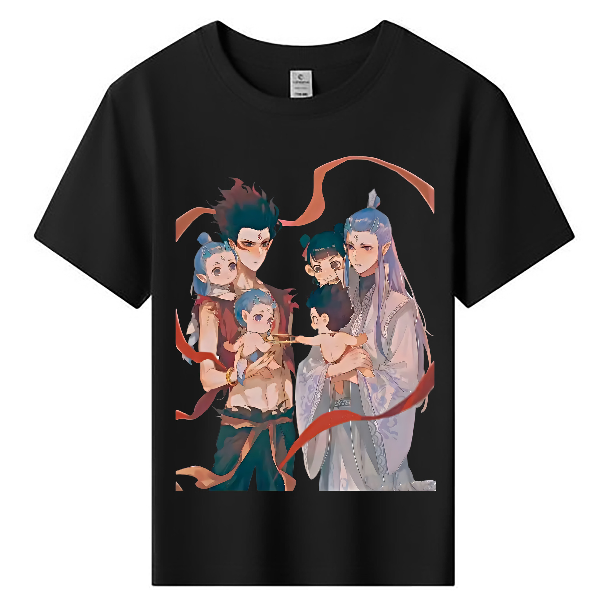 （画像用） Ne Zha 2 ナタ 魔童の大暴れ 綿100％キッズTシャツ（フロントプリント）